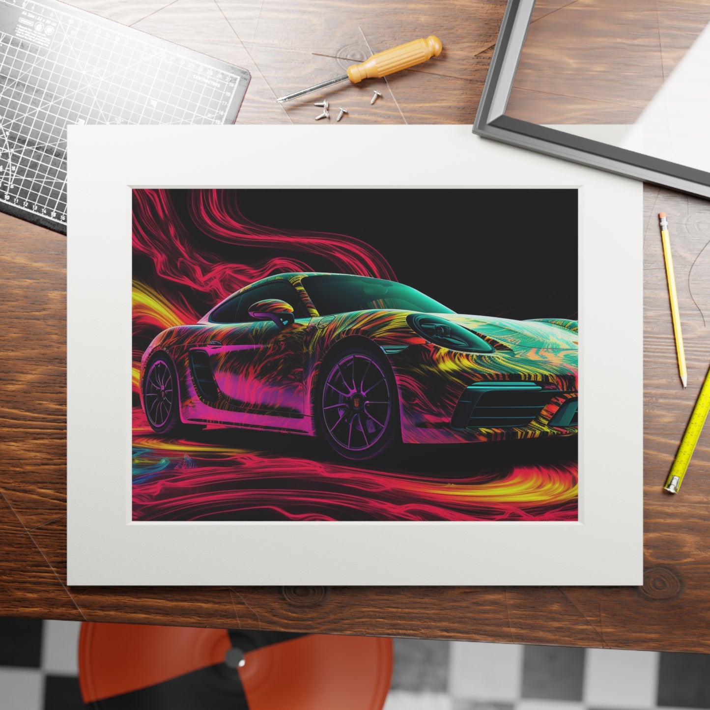 Fine Art Prints (Passepartout Paper Frame) Porsche Flair 1