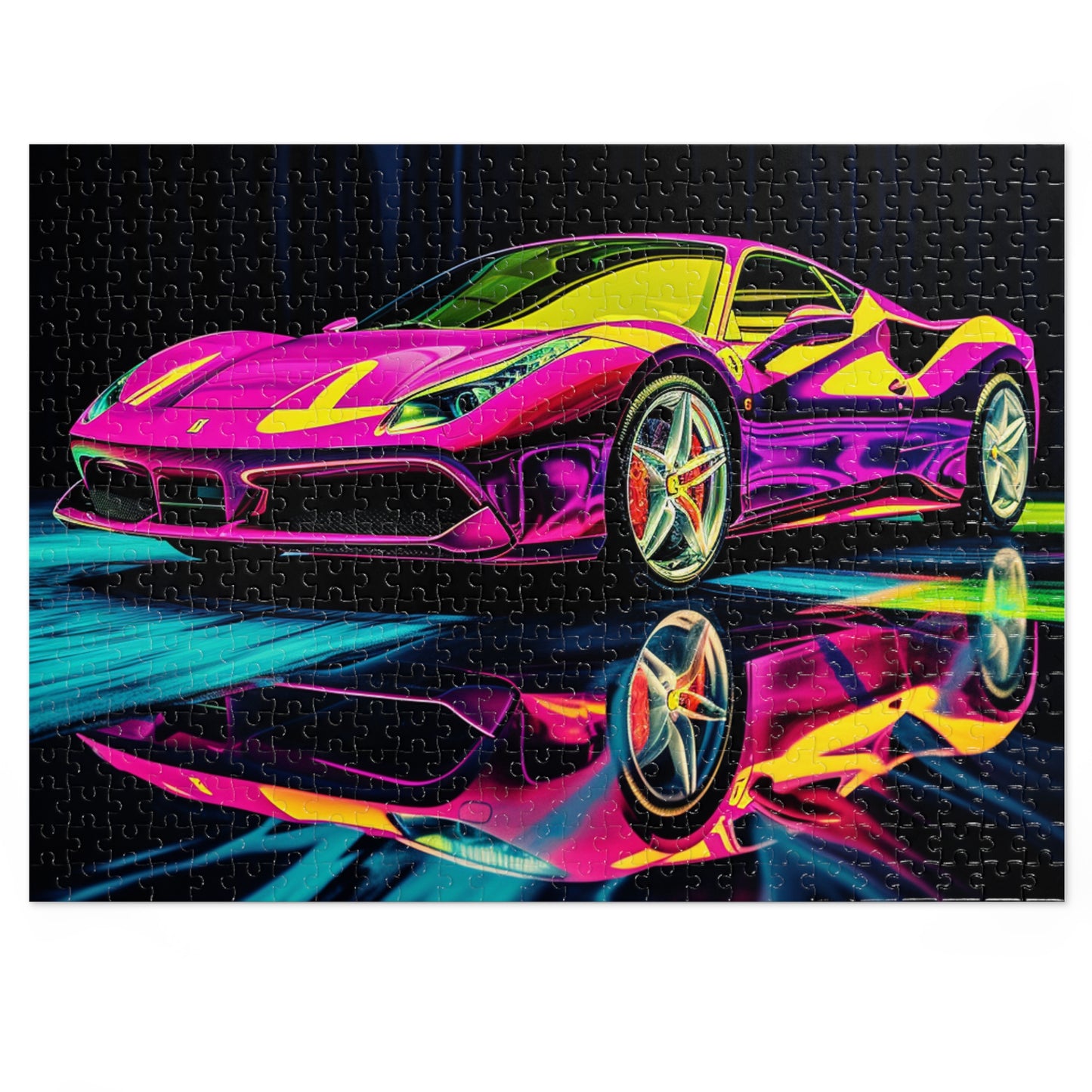 Jigsaw Puzzle (30, 110, 252, 500,1000-Piece) Pink Ferrari Macro 3