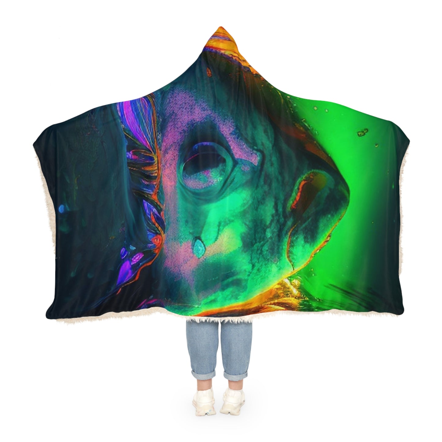 Snuggle Hooded Blanket Florescent Glow 1