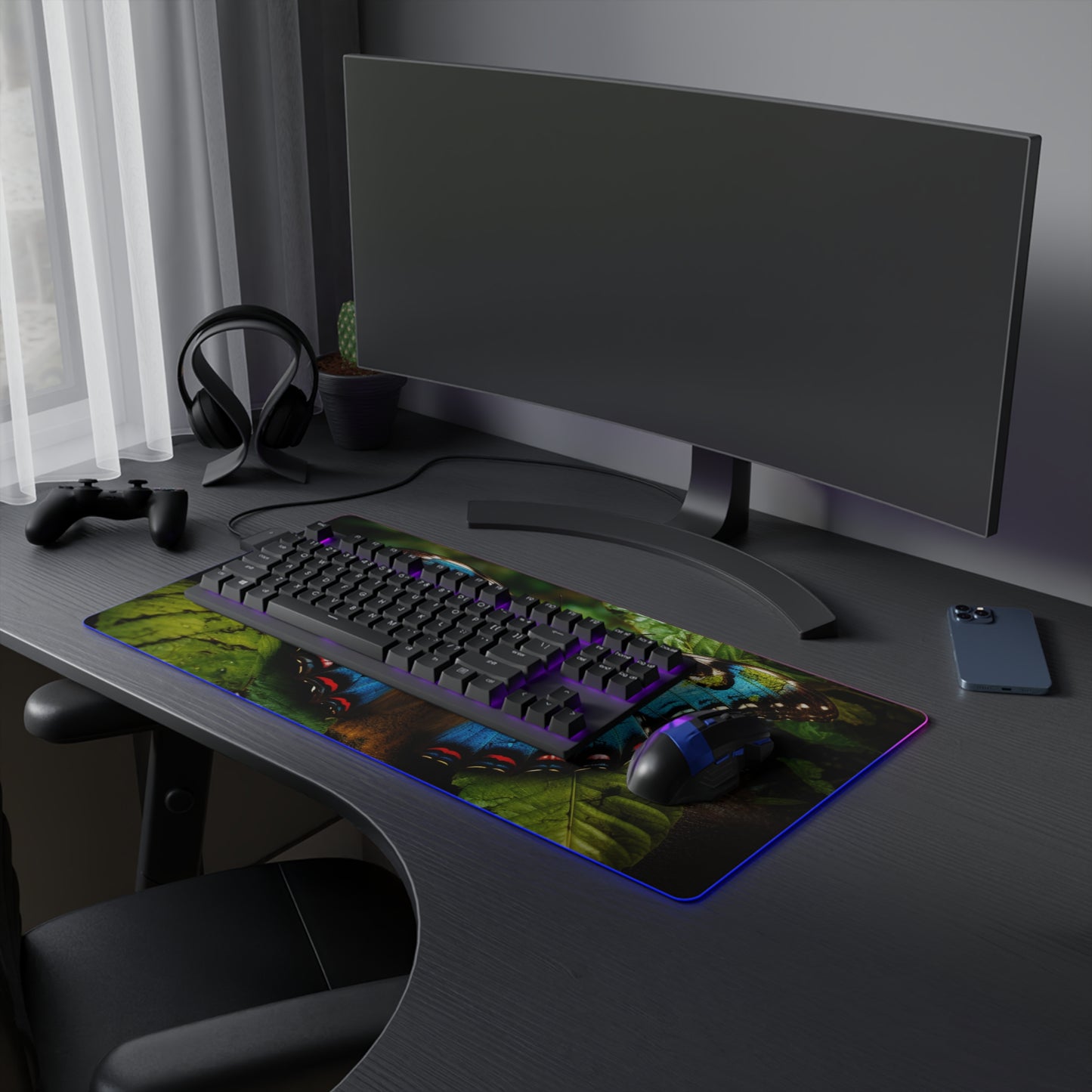 LED Gaming Mouse Pad Jungle Butterfly 2