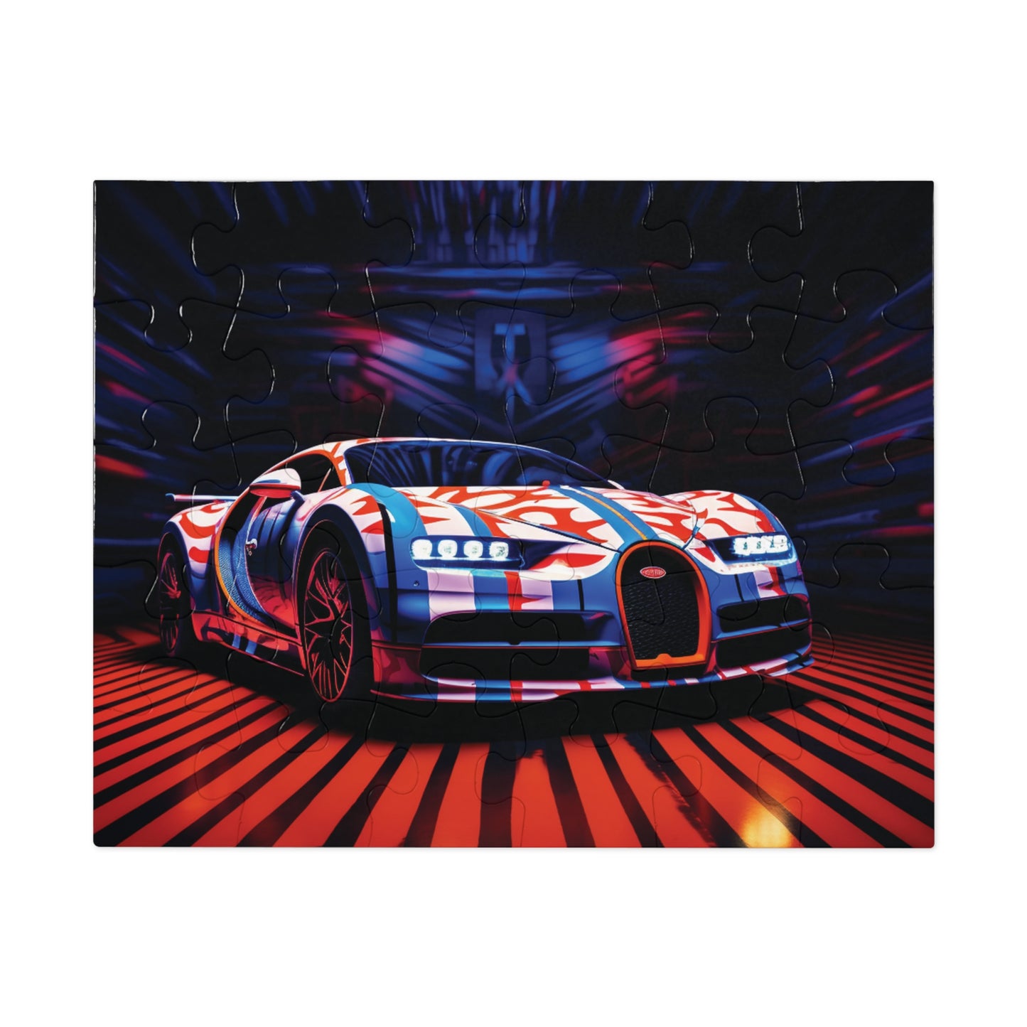 Jigsaw Puzzle (30, 110, 252, 500,1000-Piece) Macro Bugatti American Flag 1