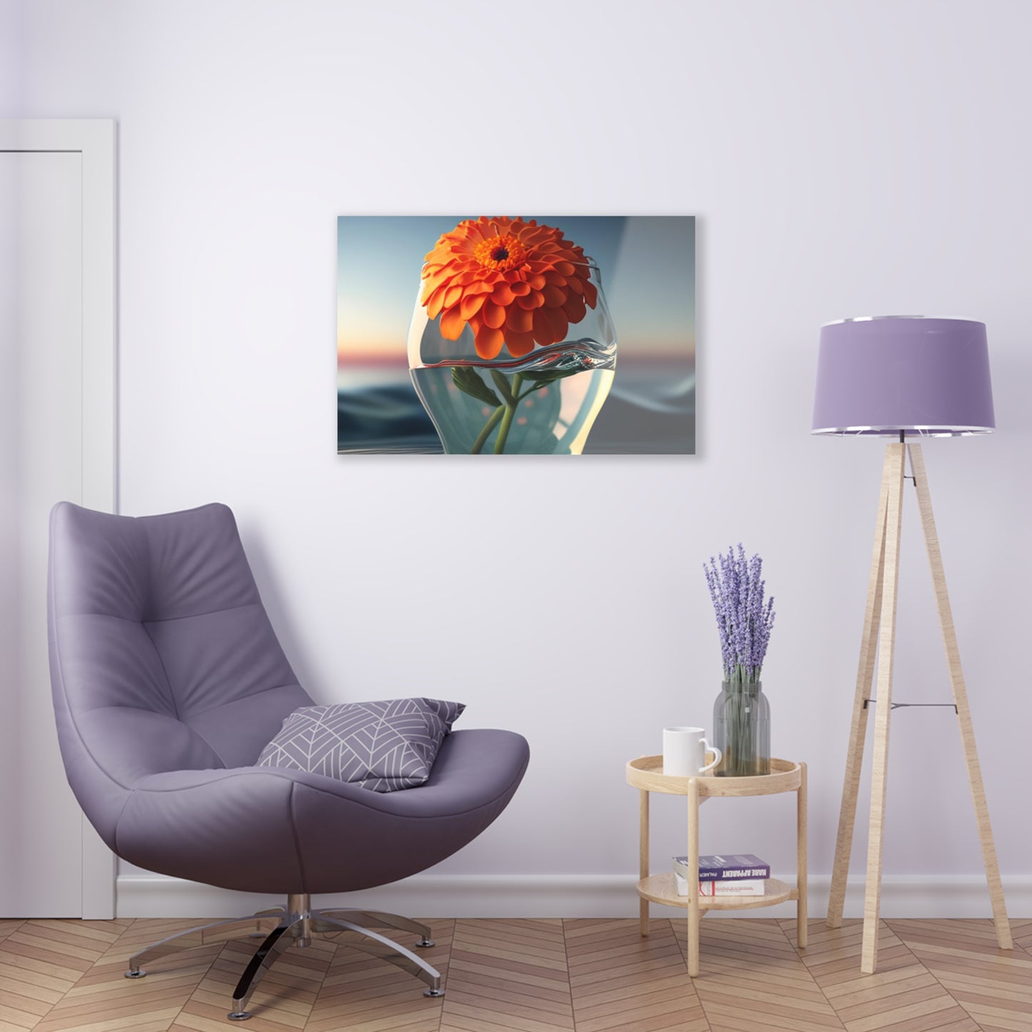 Acrylic Prints Orange Zinnia 4