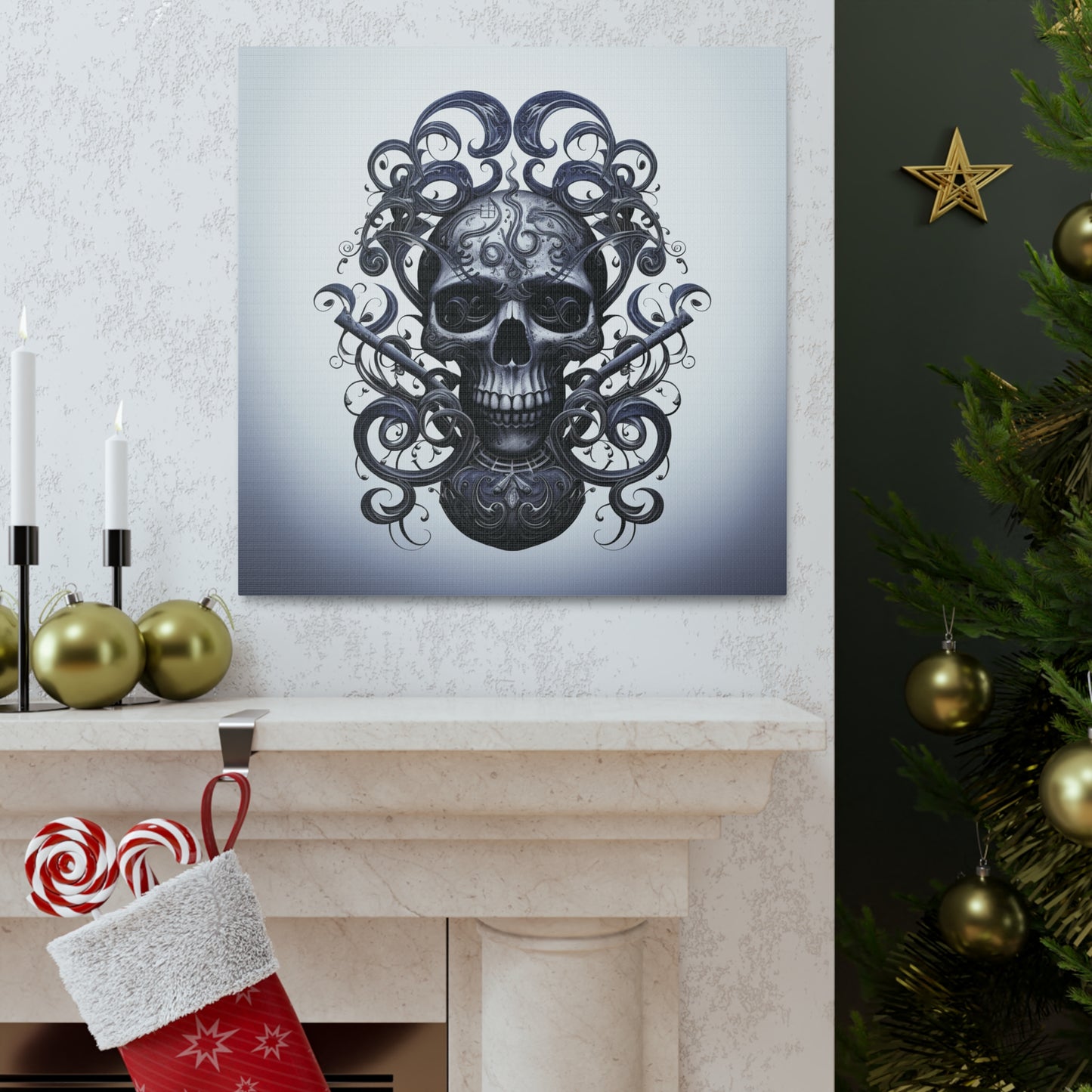 Canvas Gallery Wraps Skull Treble Clef 1