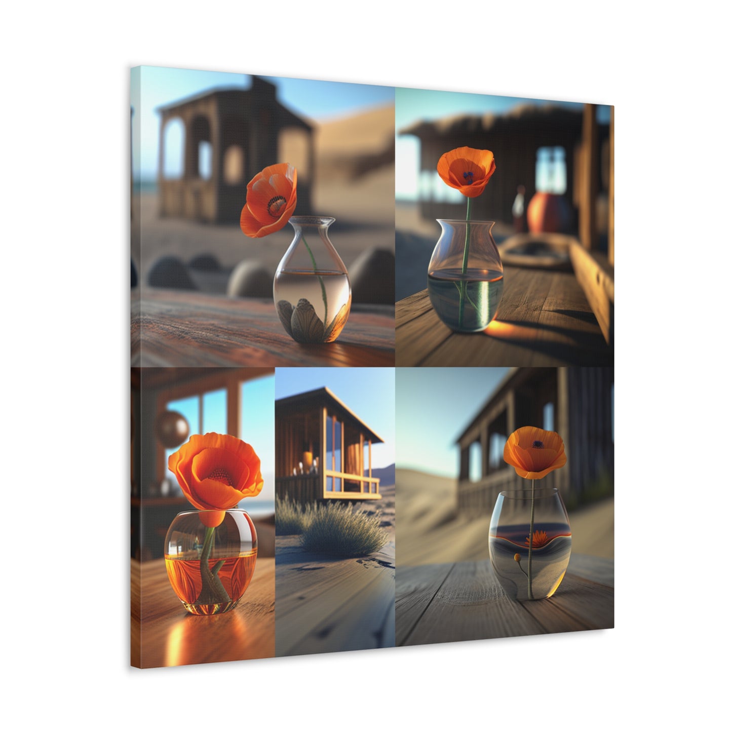 Canvas Gallery Wraps Poppy in a Glass Vase 5