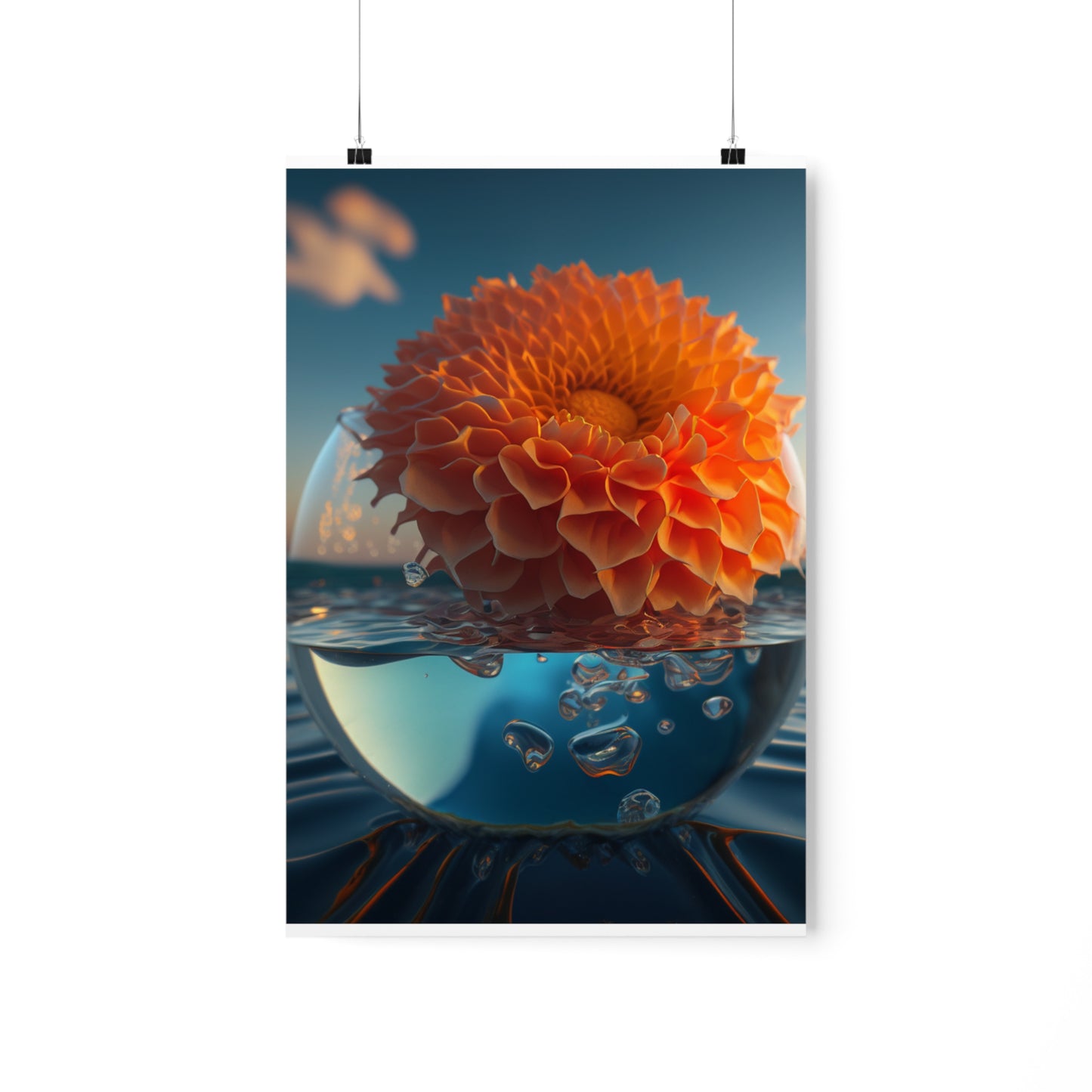 Premium Matte Vertical Posters Dahlia Orange 4