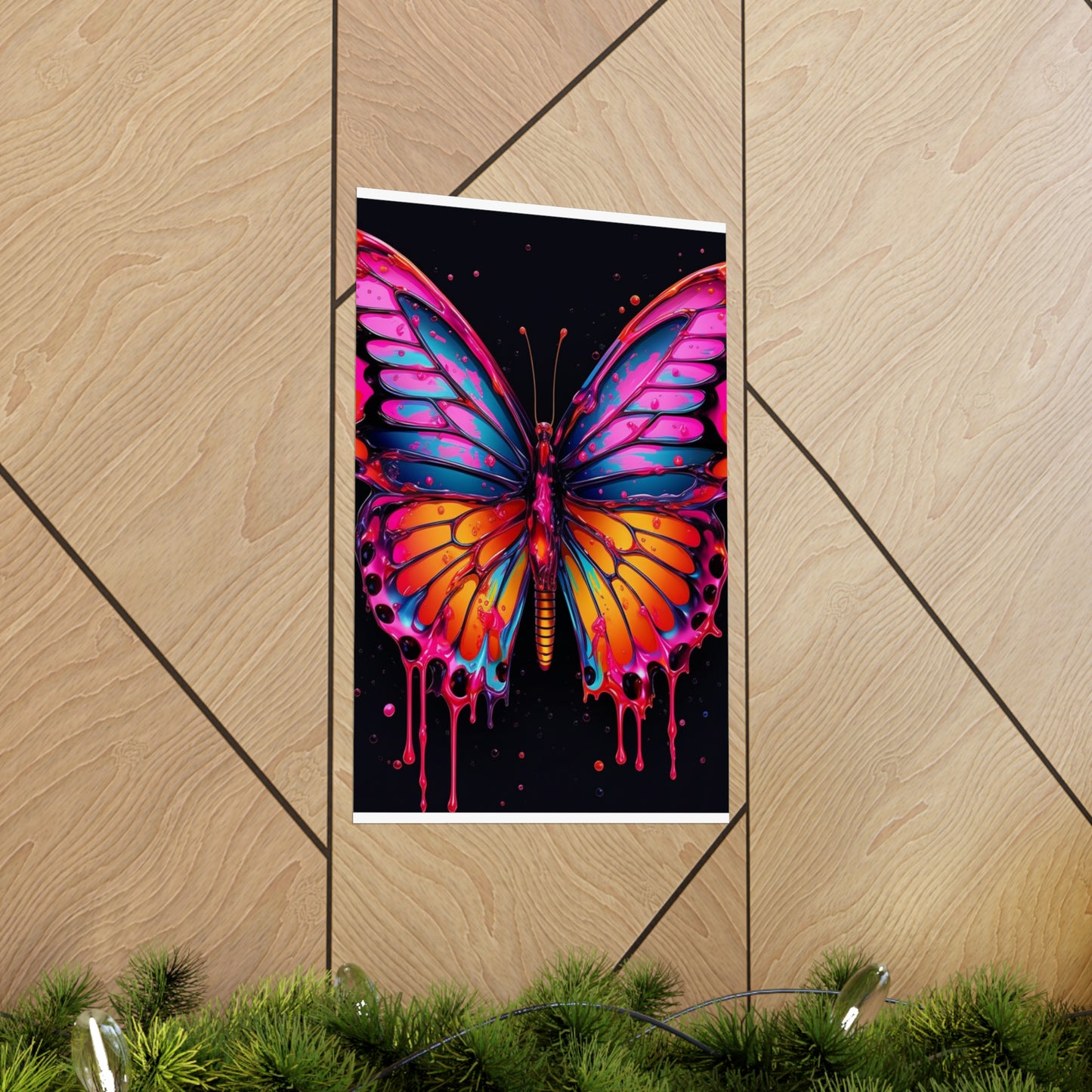 Premium Matte Vertical Posters Pink Butterfly Flair 1