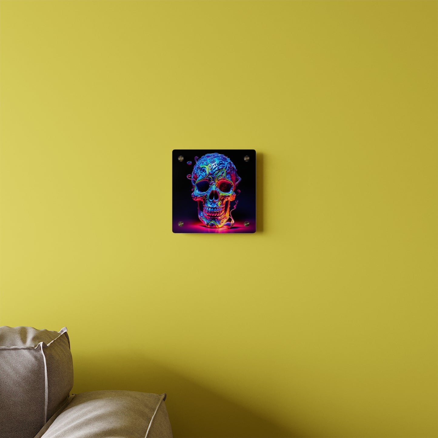 Acrylic Wall Art Panels Macro Skull Color 3