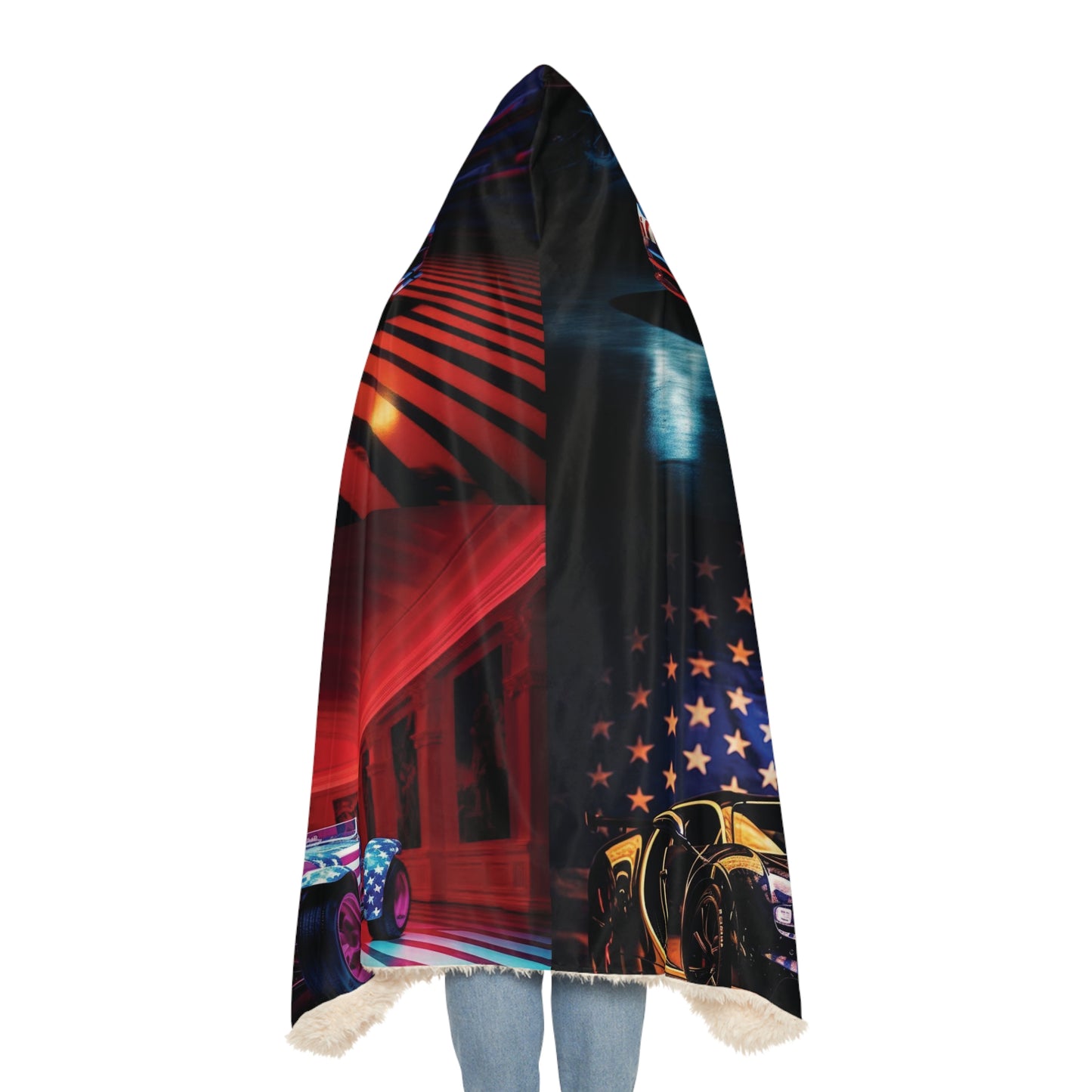 Snuggle Hooded Blanket Macro Bugatti American Flag 5