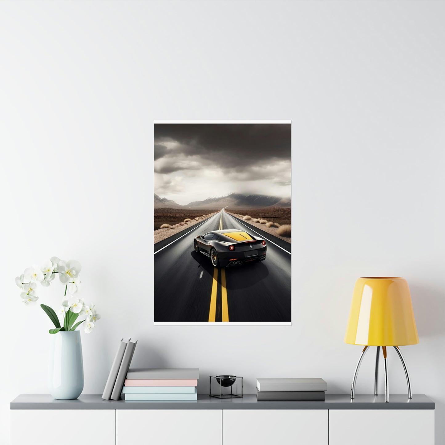 Premium Matte Vertical Posters Ferrari Road 4