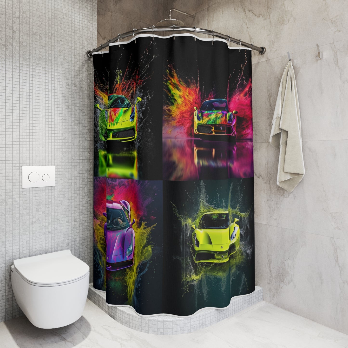 Polyester Shower Curtain Farrari Water 5
