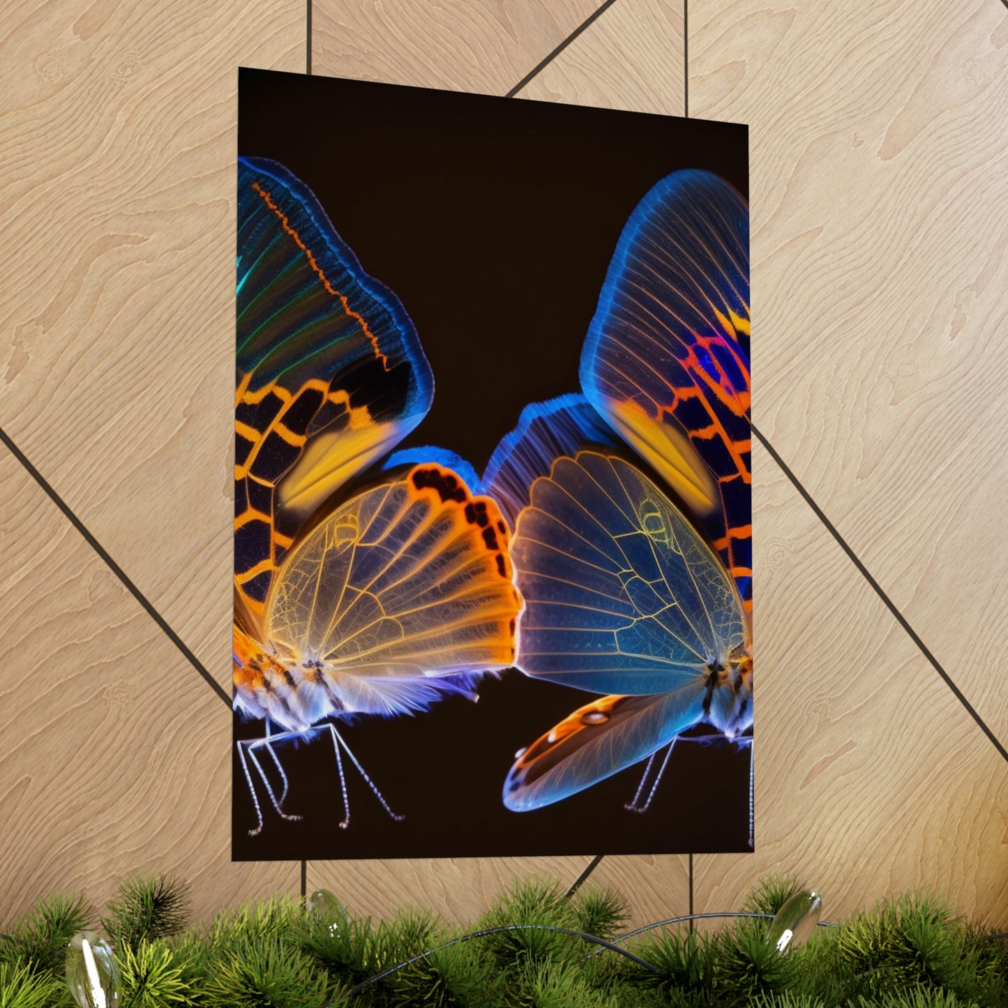 Premium Matte Vertical Posters Neon Glo Butterfly 2