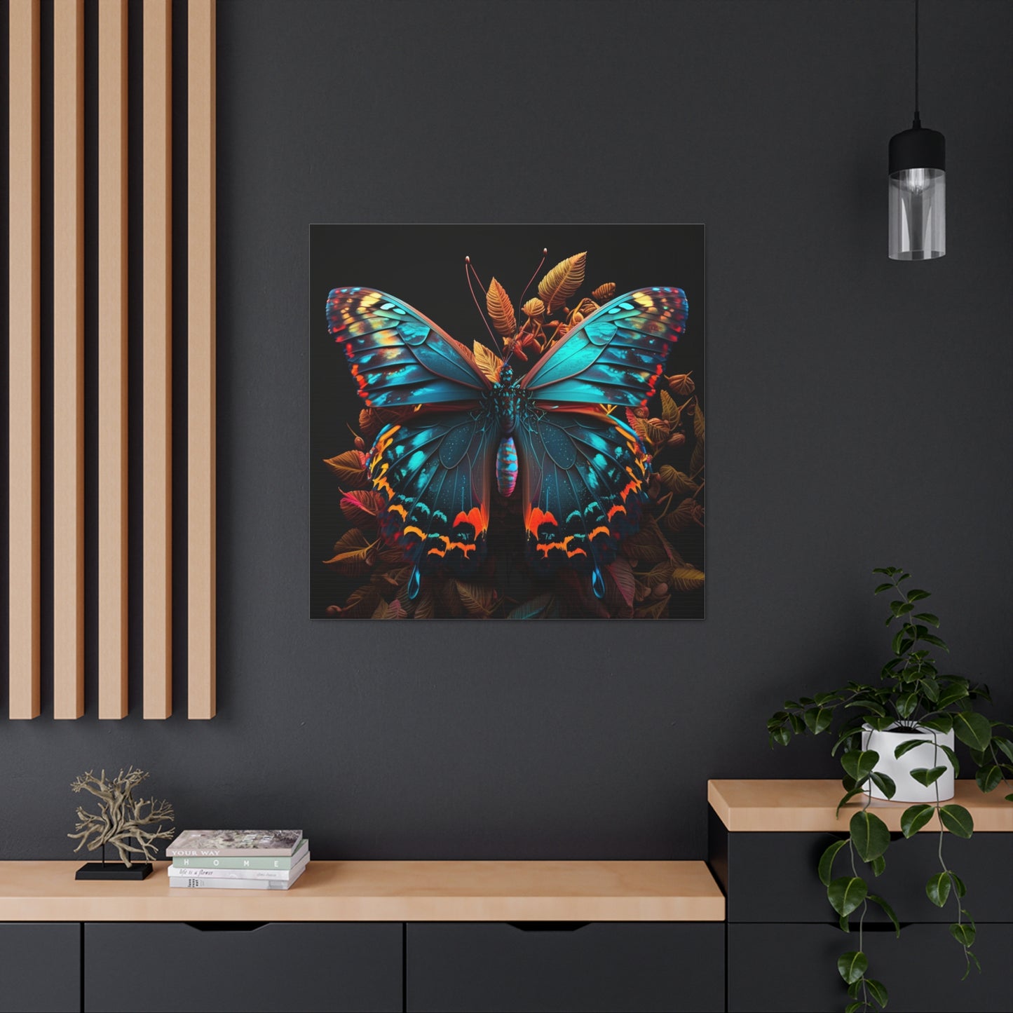 Canvas Gallery Wraps Hue Neon Butterfly 1