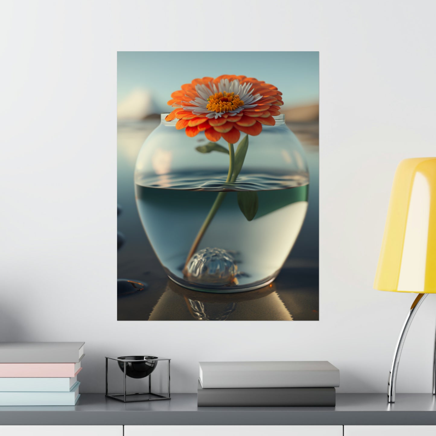 Premium Matte Vertical Posters Orange Zinnia 3