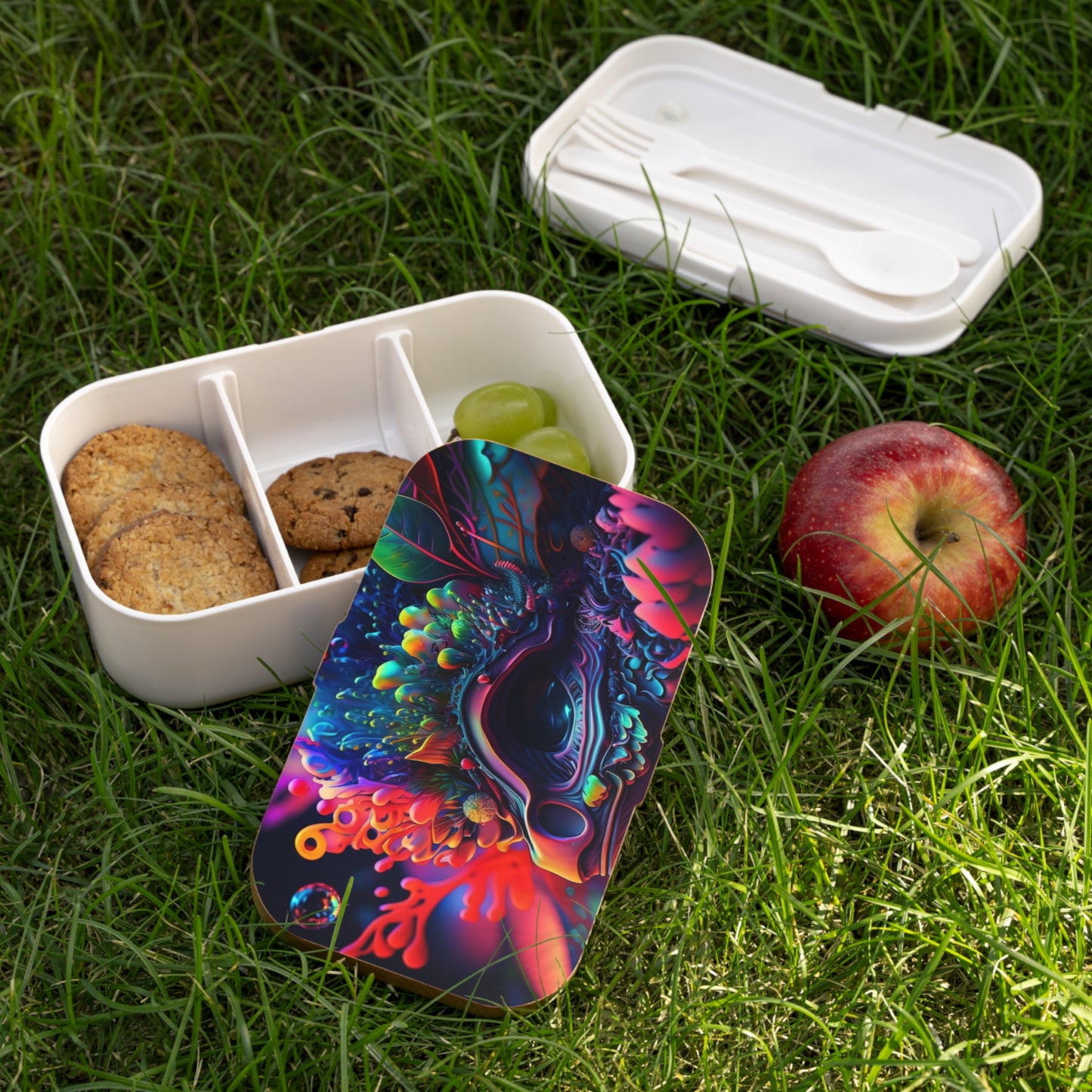 Bento Lunch Box Florescent Skull Death 2