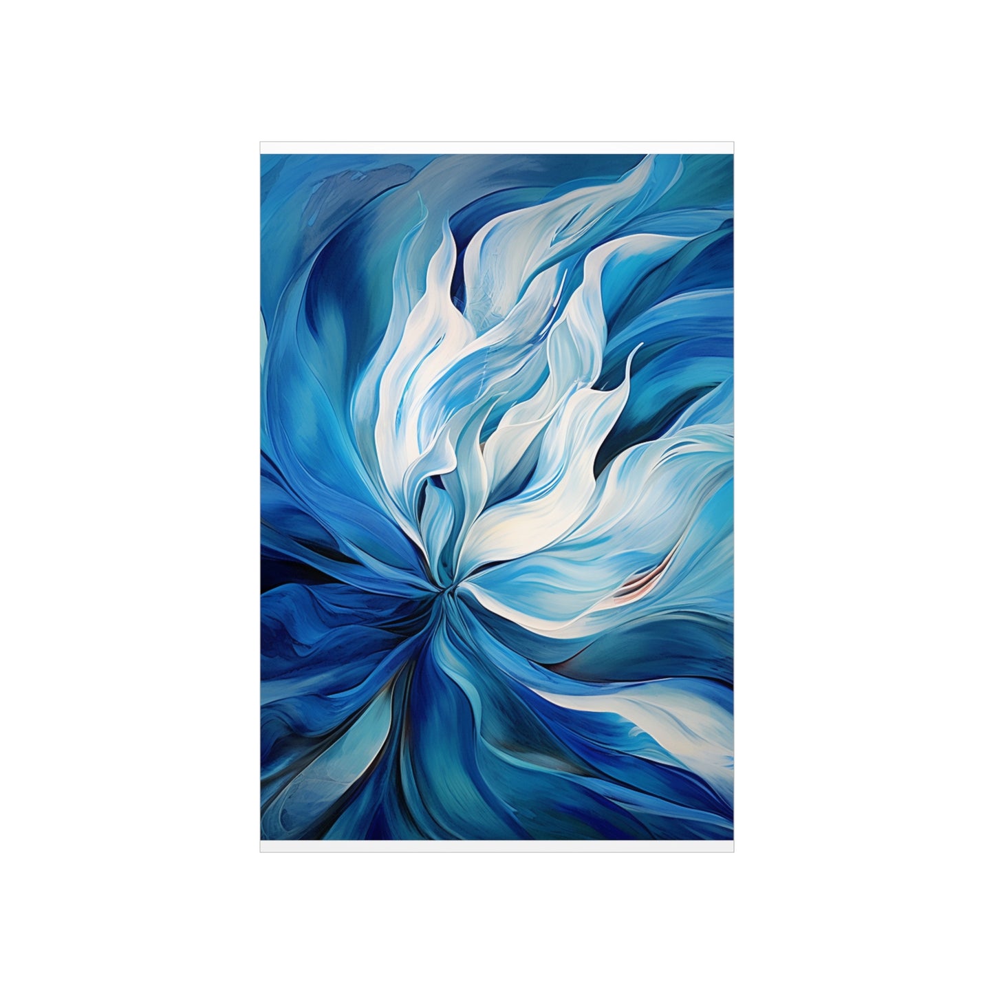 Premium Matte Vertical Posters Blue Tluip Abstract 1