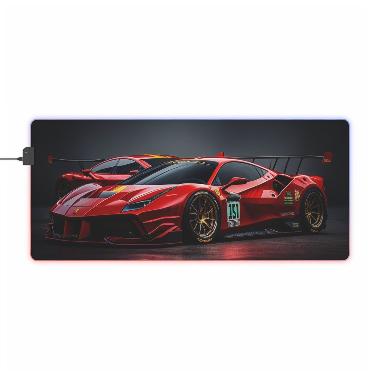 LED Gaming Mouse Pad Ferrari Red 2