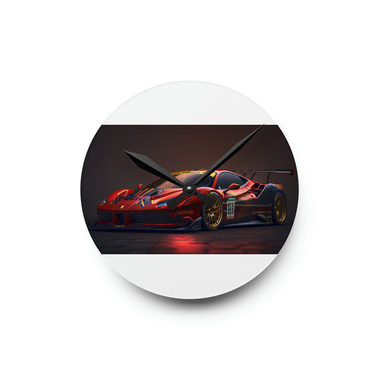 Acrylic Wall Clock Ferrari Red 1