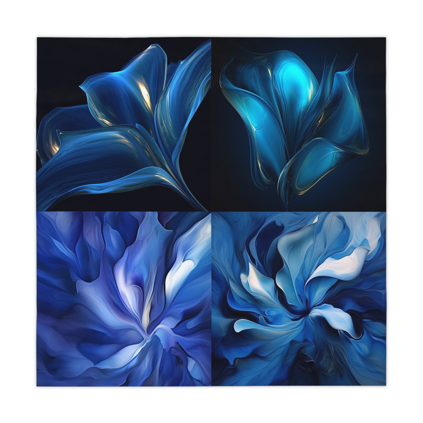 Tablecloth Abstract Blue Tulip 5