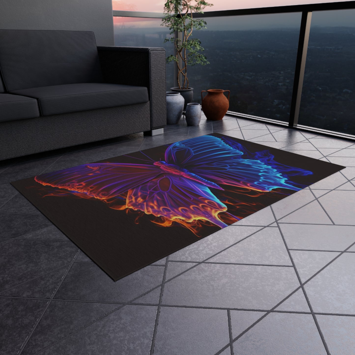 Outdoor Rug  Thermal Butterfly 1