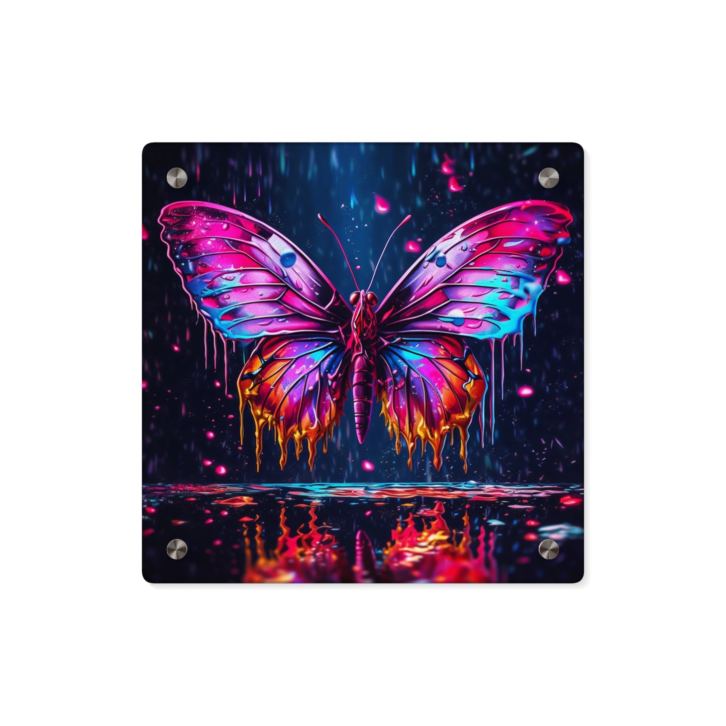 Acrylic Wall Art Panels Pink Butterfly Flair 2