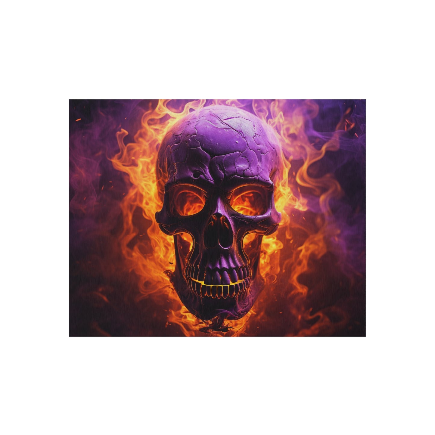 Outdoor Rug  Skull Flames 3