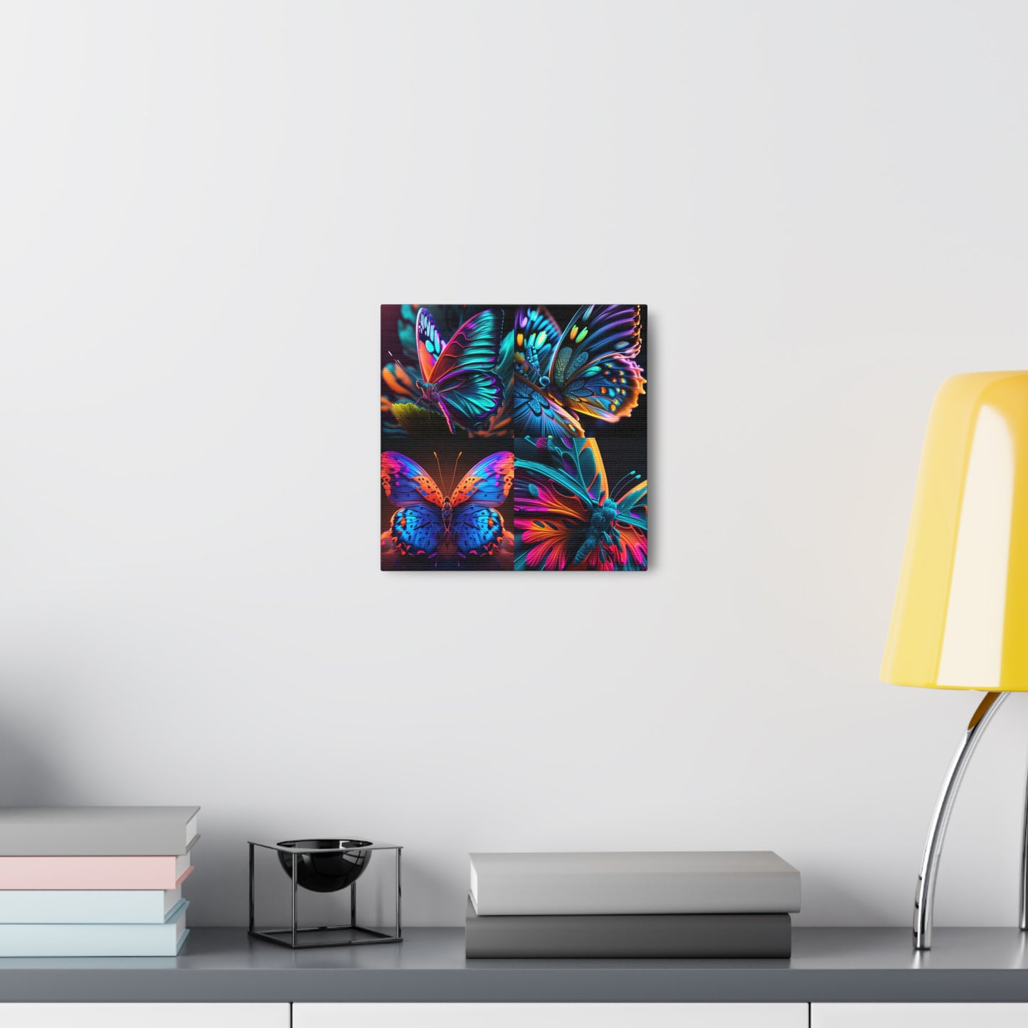 Canvas Gallery Wraps Neon Butterfly Macro 5