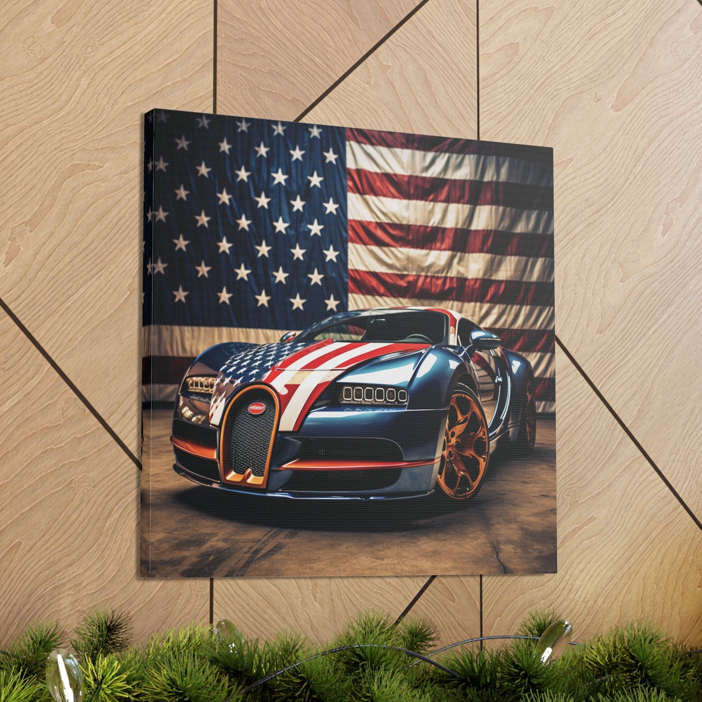 Canvas Gallery Wraps Bugatti Flag American 4