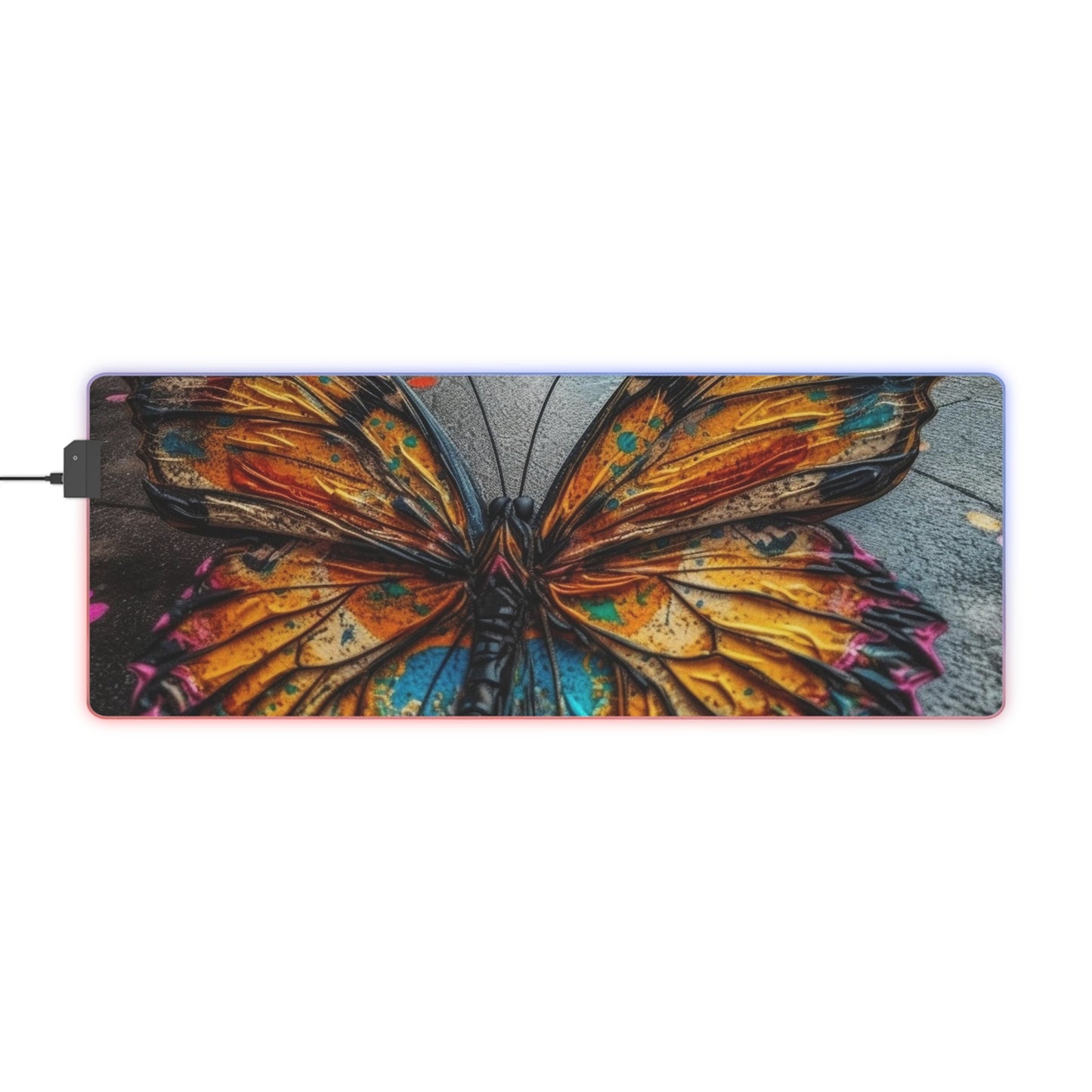 LED Gaming Mouse Pad Liquid Street Butterfly 1