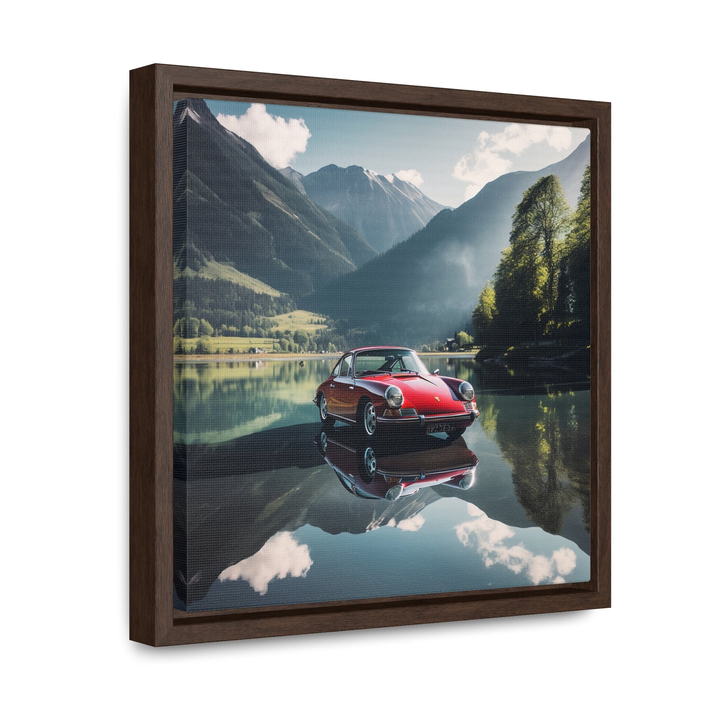 Gallery Canvas Wraps, Square Frame Porsche Lake 3