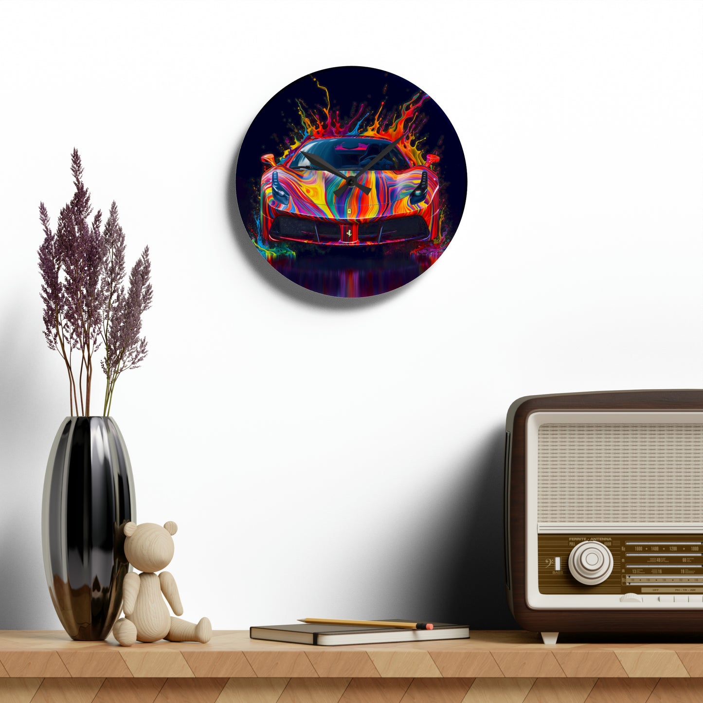 Acrylic Wall Clock Ferrari Fusion Water 4