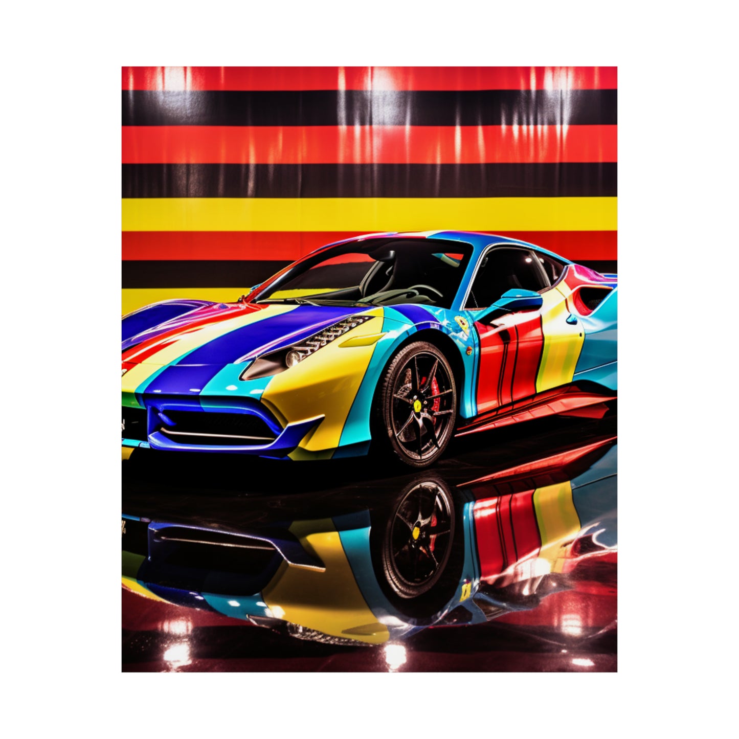 Premium Matte Vertical Posters Hyper Colorfull Ferrari 2