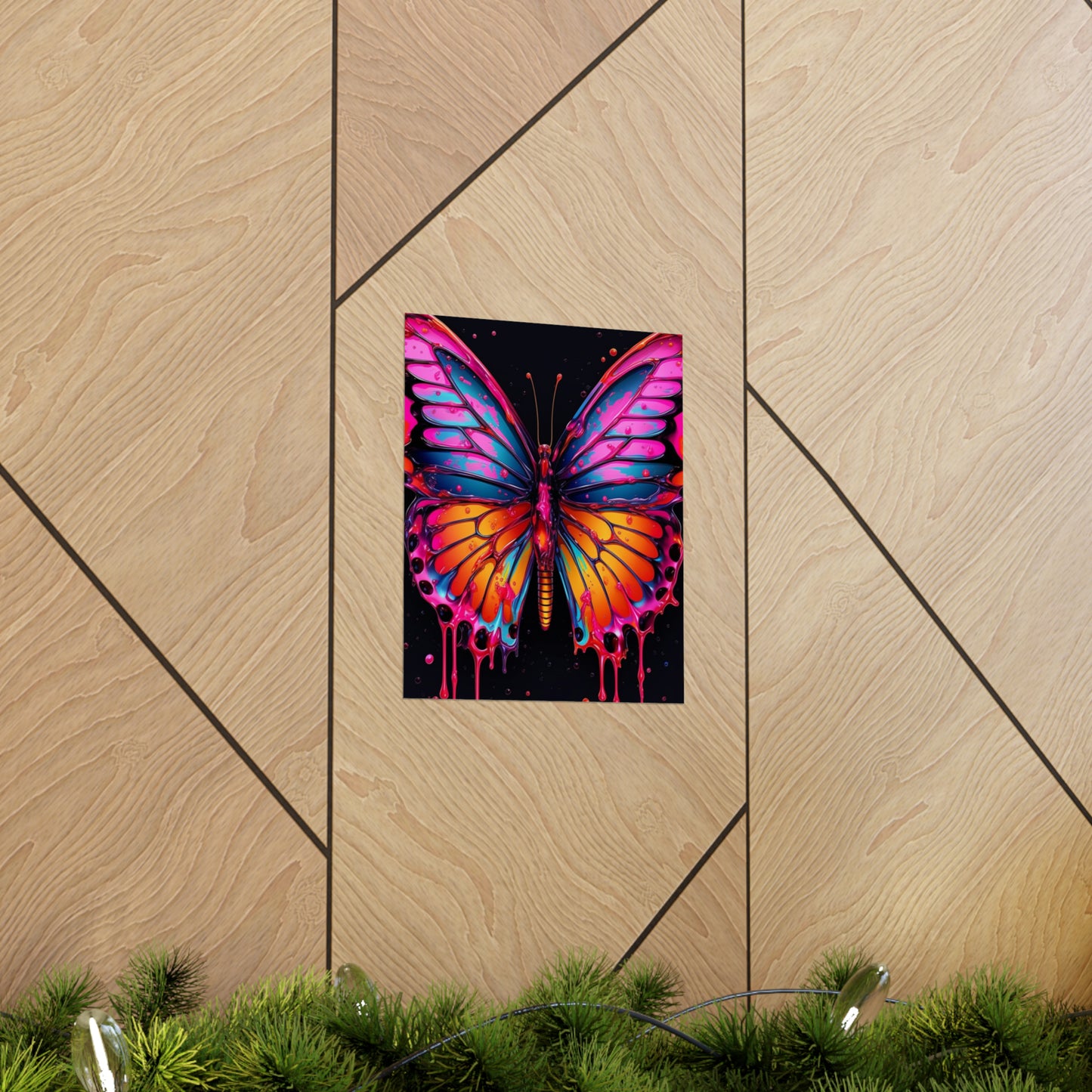 Premium Matte Vertical Posters Pink Butterfly Flair 1