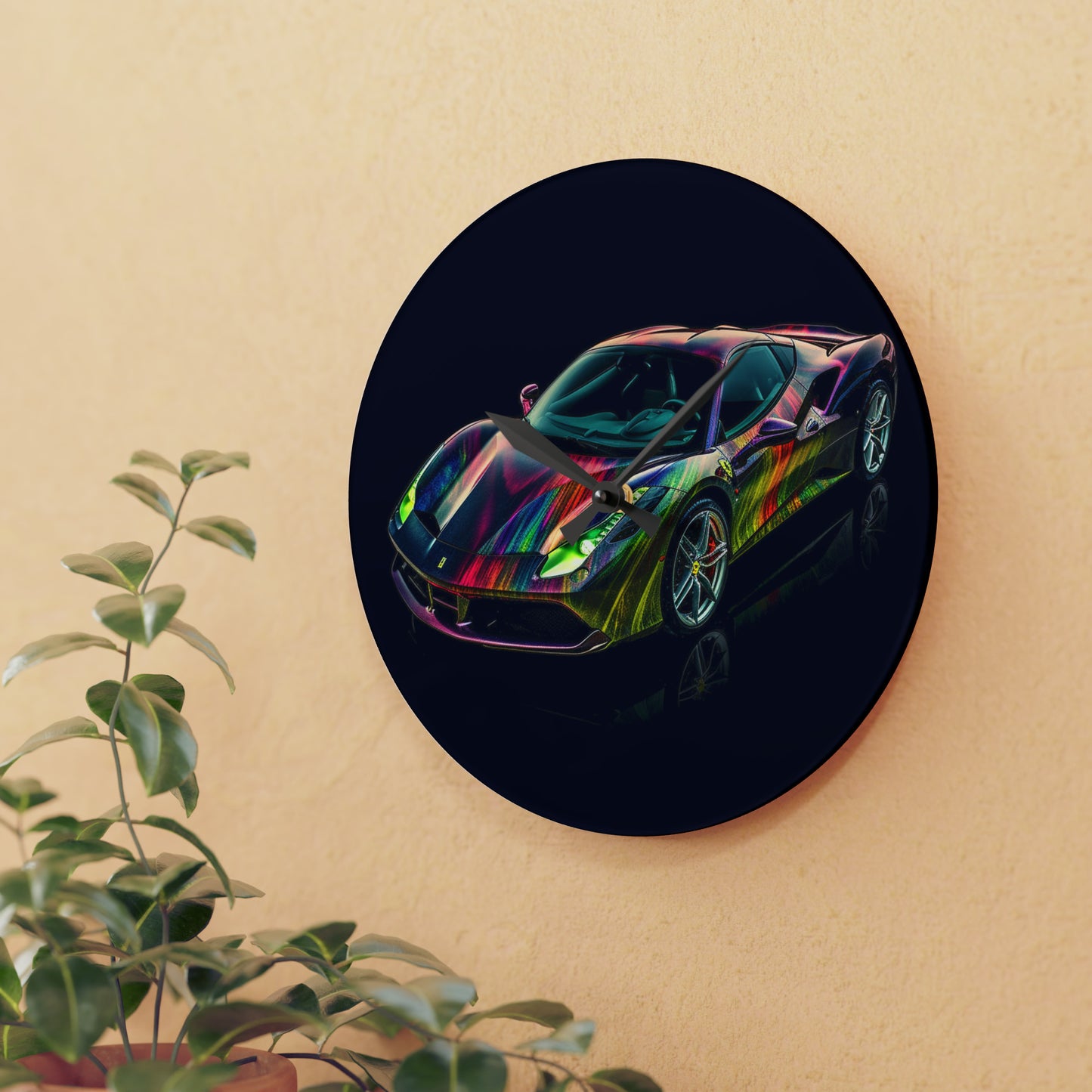 Acrylic Wall Clock Ferrari Color 3