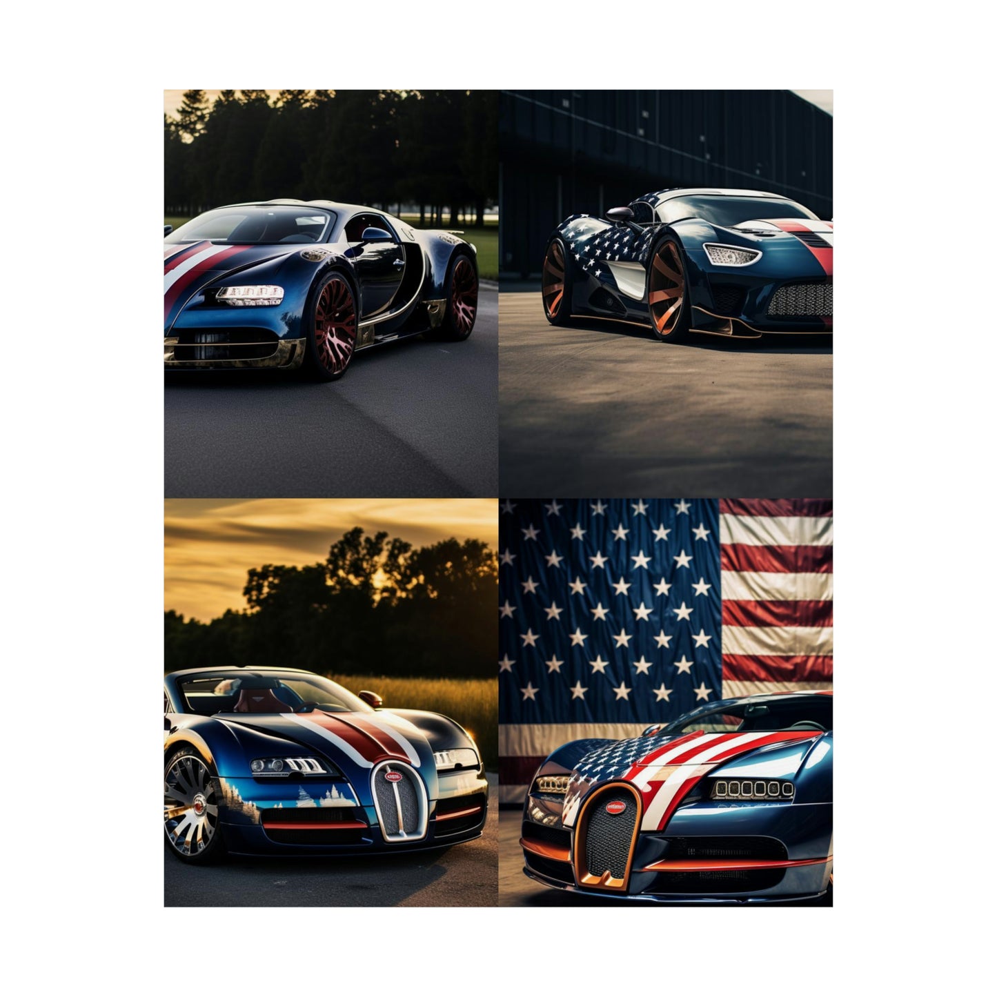 Premium Matte Vertical Posters Bugatti Flag American 5