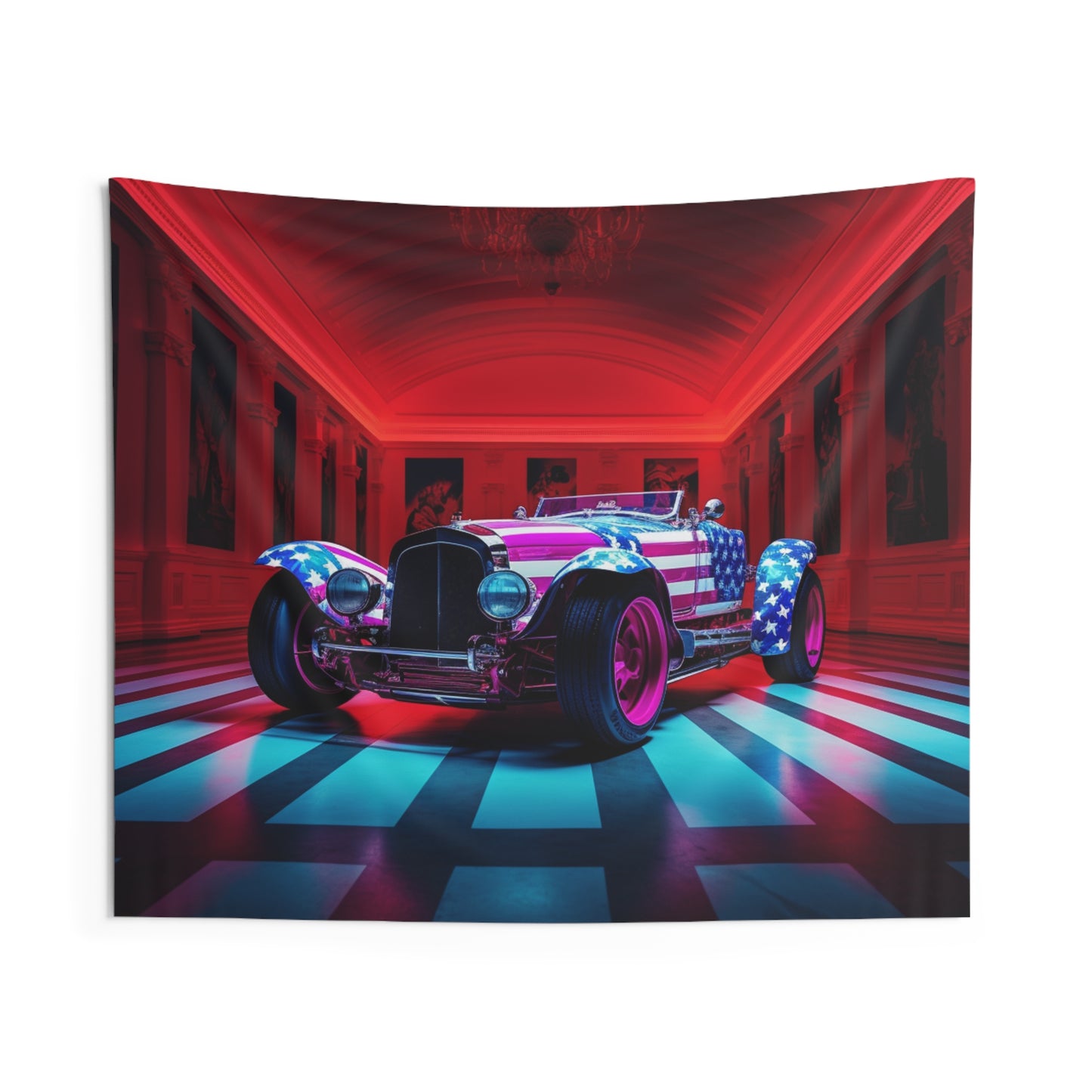Indoor Wall Tapestries Macro Bugatti American Flag 3