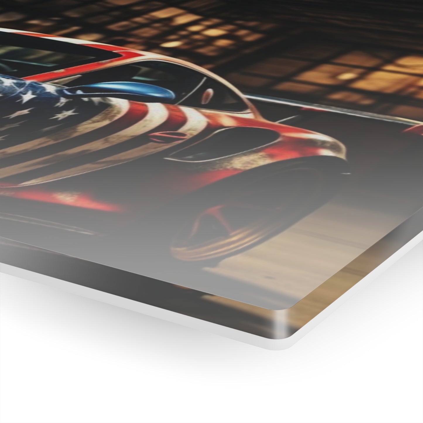 Acrylic Prints American Flag Porsche 5