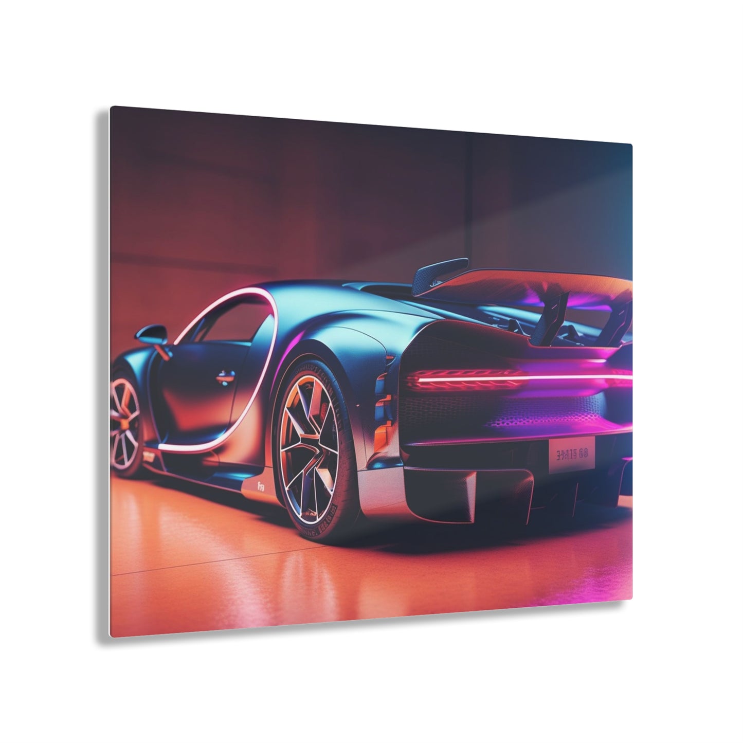 Acrylic Prints Hyper Bugatti Neon Chiron 2