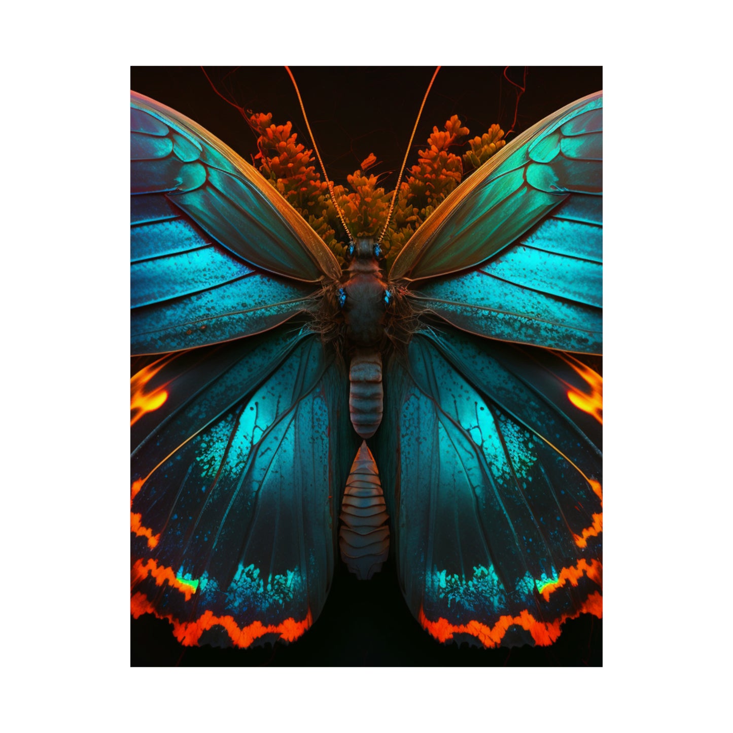 Premium Matte Vertical Posters Neon Butterfly Flair 3