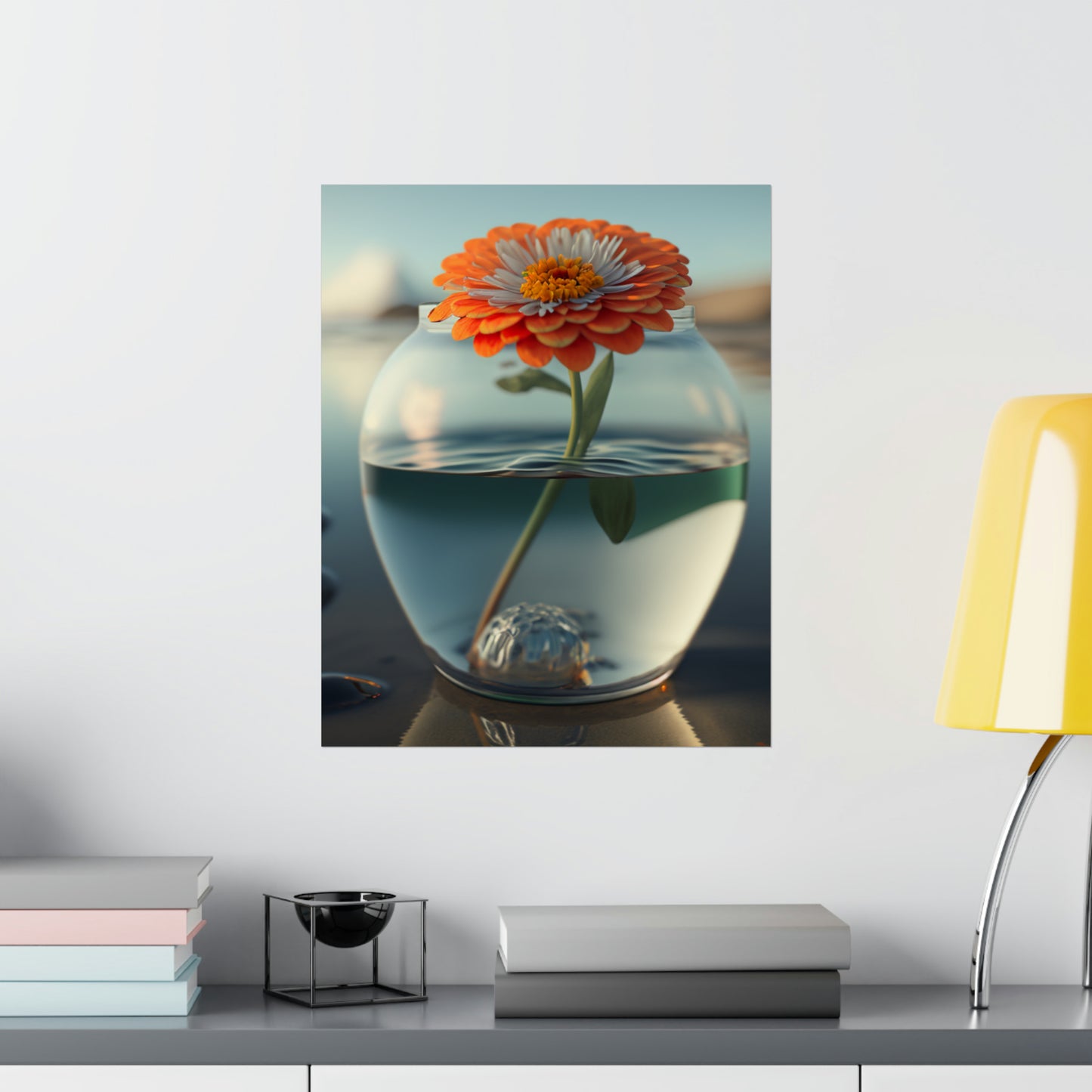 Premium Matte Vertical Posters Orange Zinnia 3