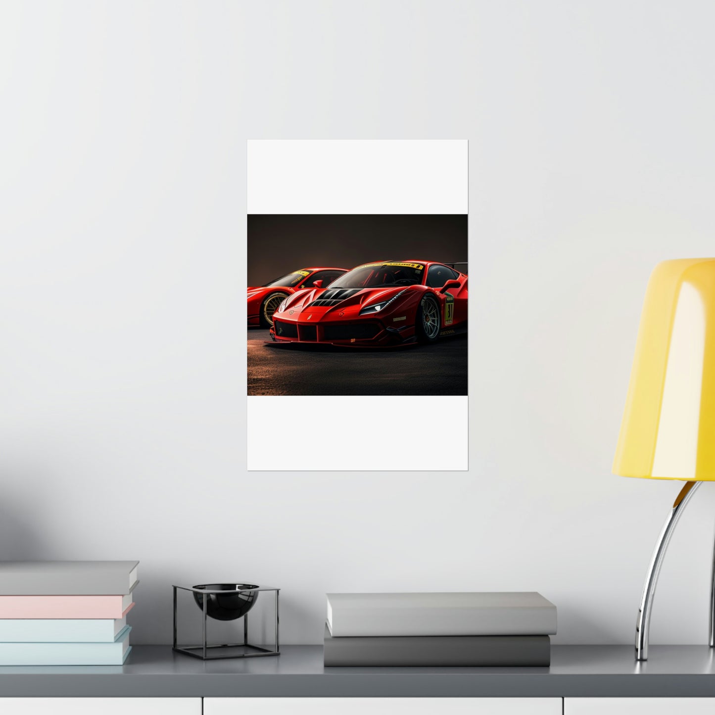 Premium Matte Vertical Posters Ferrari Red 4