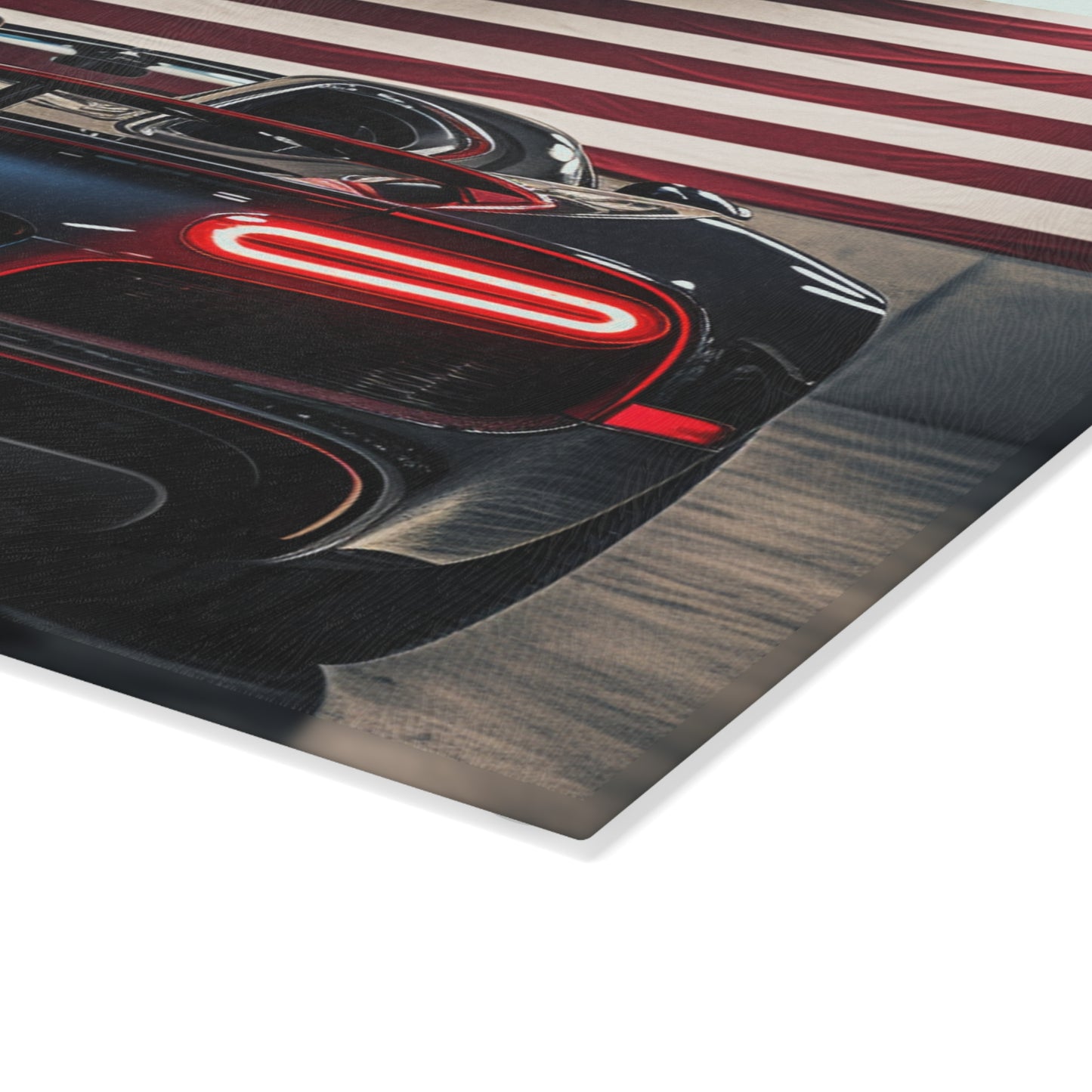 Glass Cutting Board American Flag Background Bugatti 4