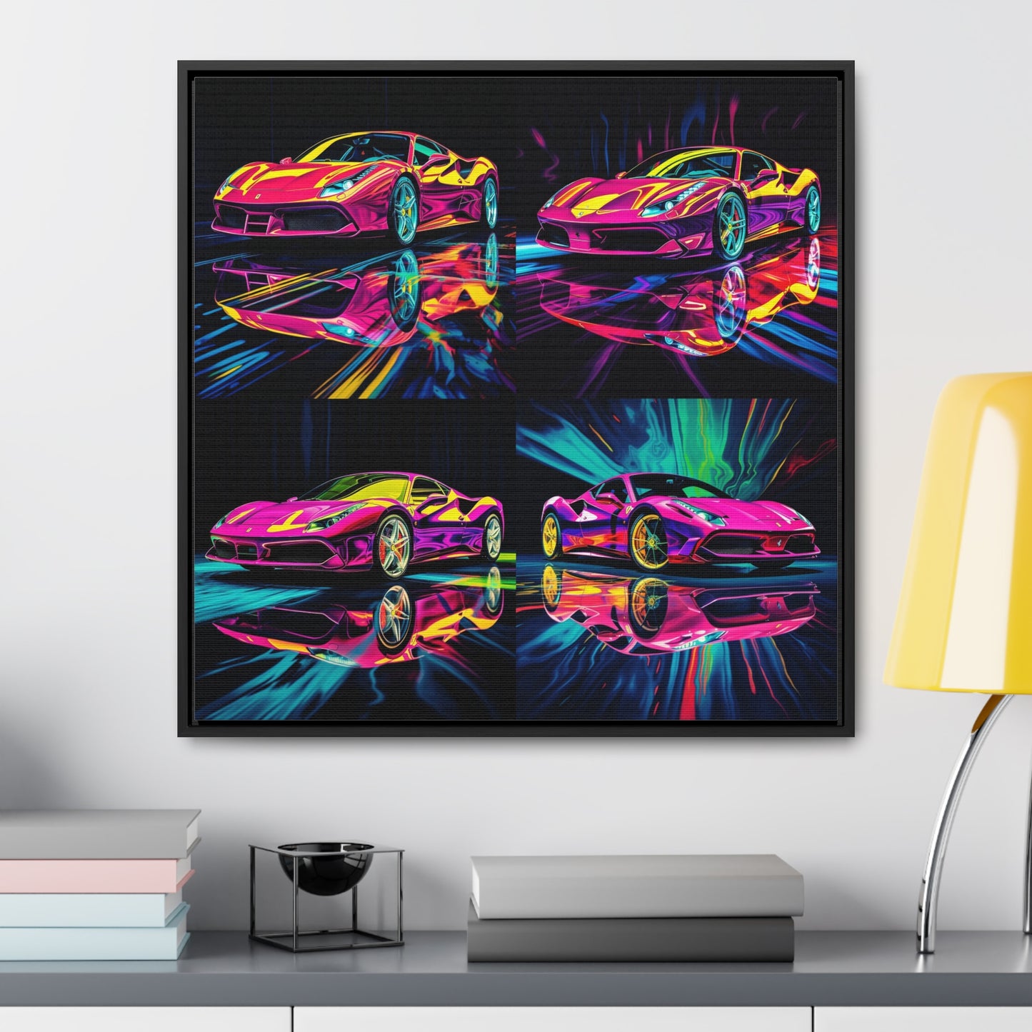 Gallery Canvas Wraps, Square Frame Pink Ferrari Macro 5