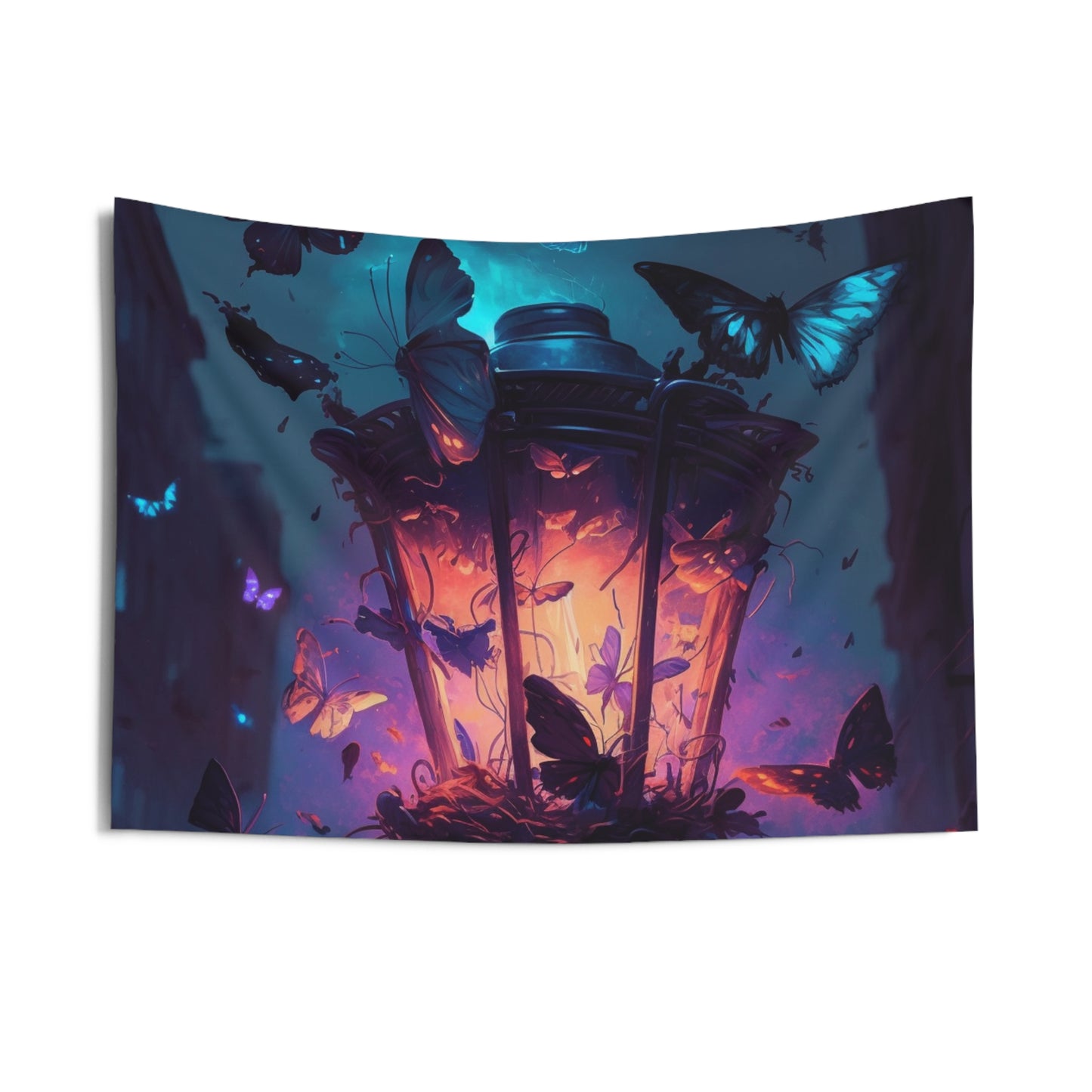 Indoor Wall Tapestries Street Light Butterfly 3