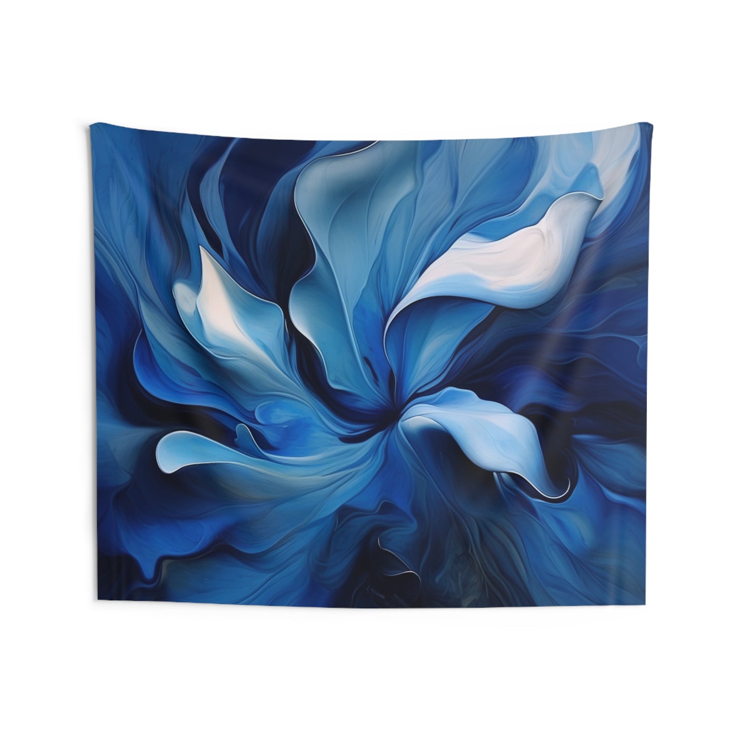 Indoor Wall Tapestries Abstract Blue Tulip 4