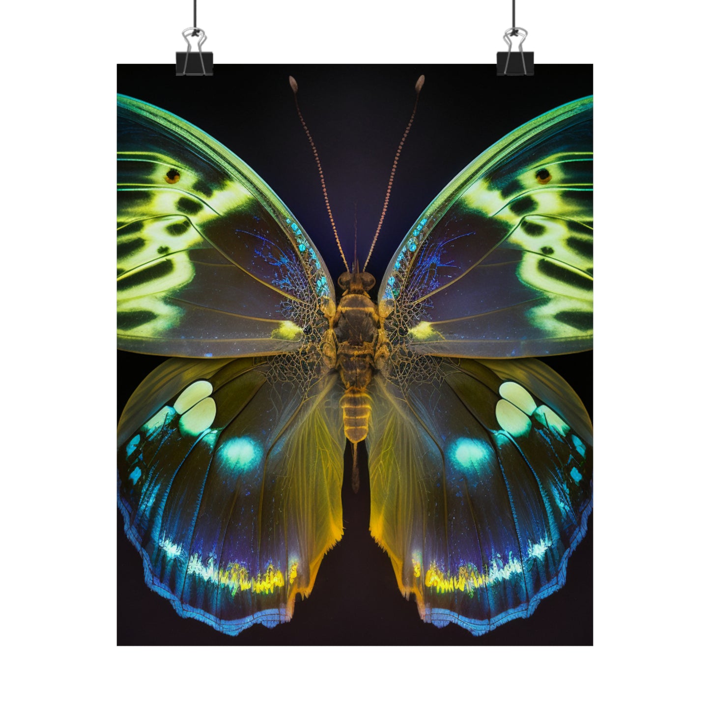 Premium Matte Vertical Posters Neon Hue Butterfly 1