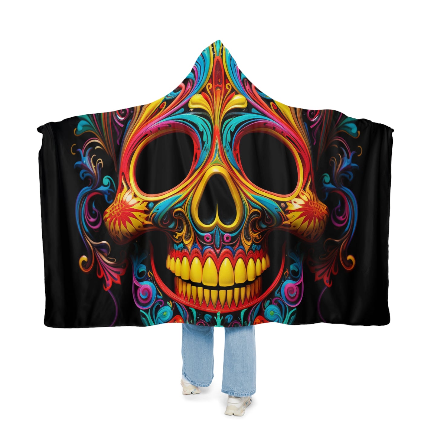 Snuggle Hooded Blanket Macro Skull Color 1