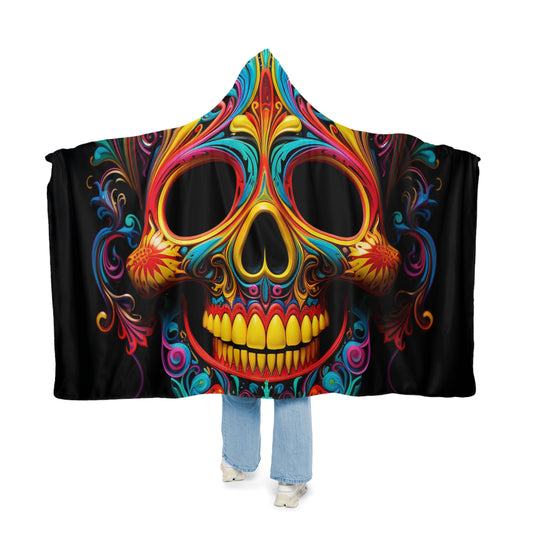 Snuggle Hooded Blanket Macro Skull Color 1
