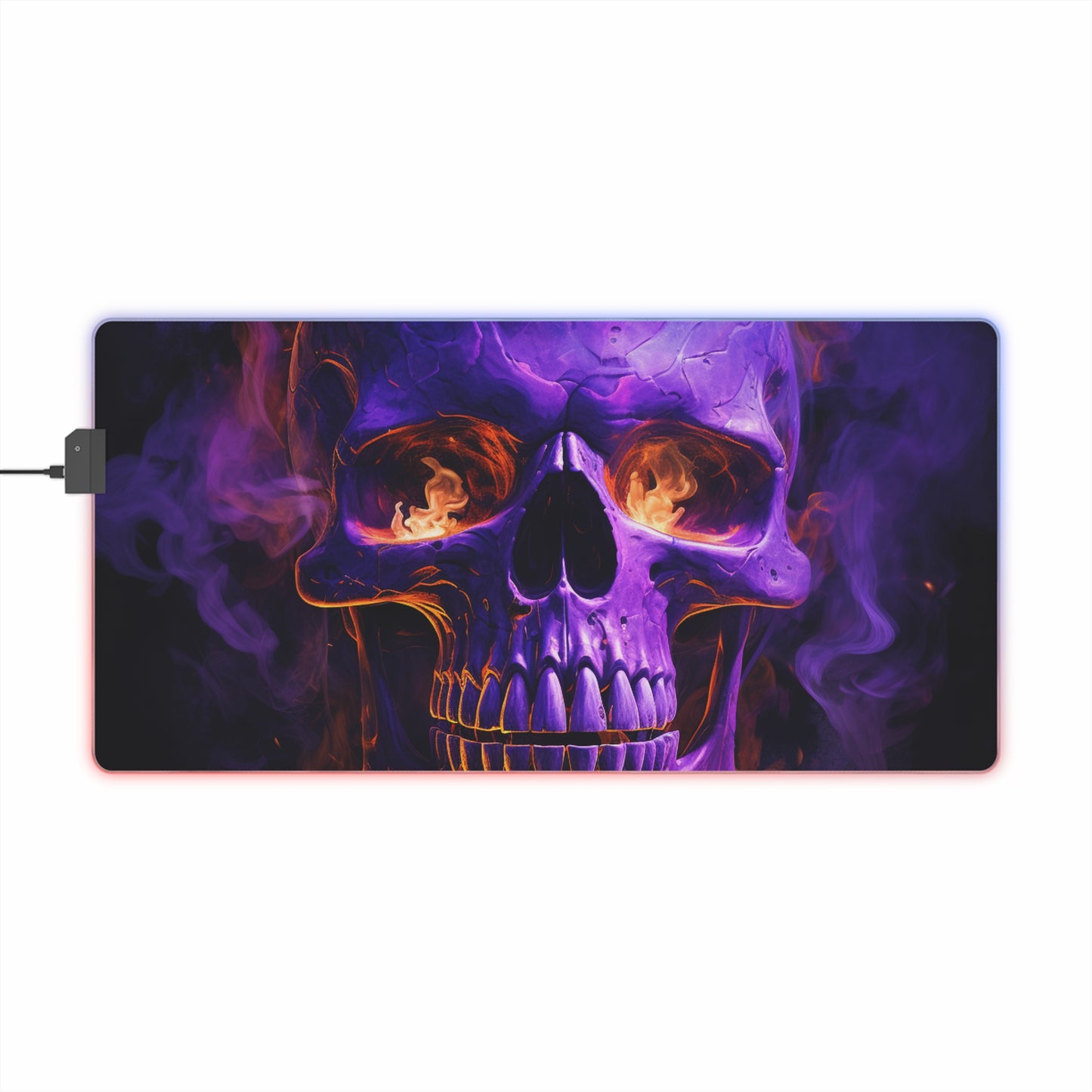 LED Gaming Mouse Pad Skull Flames 1