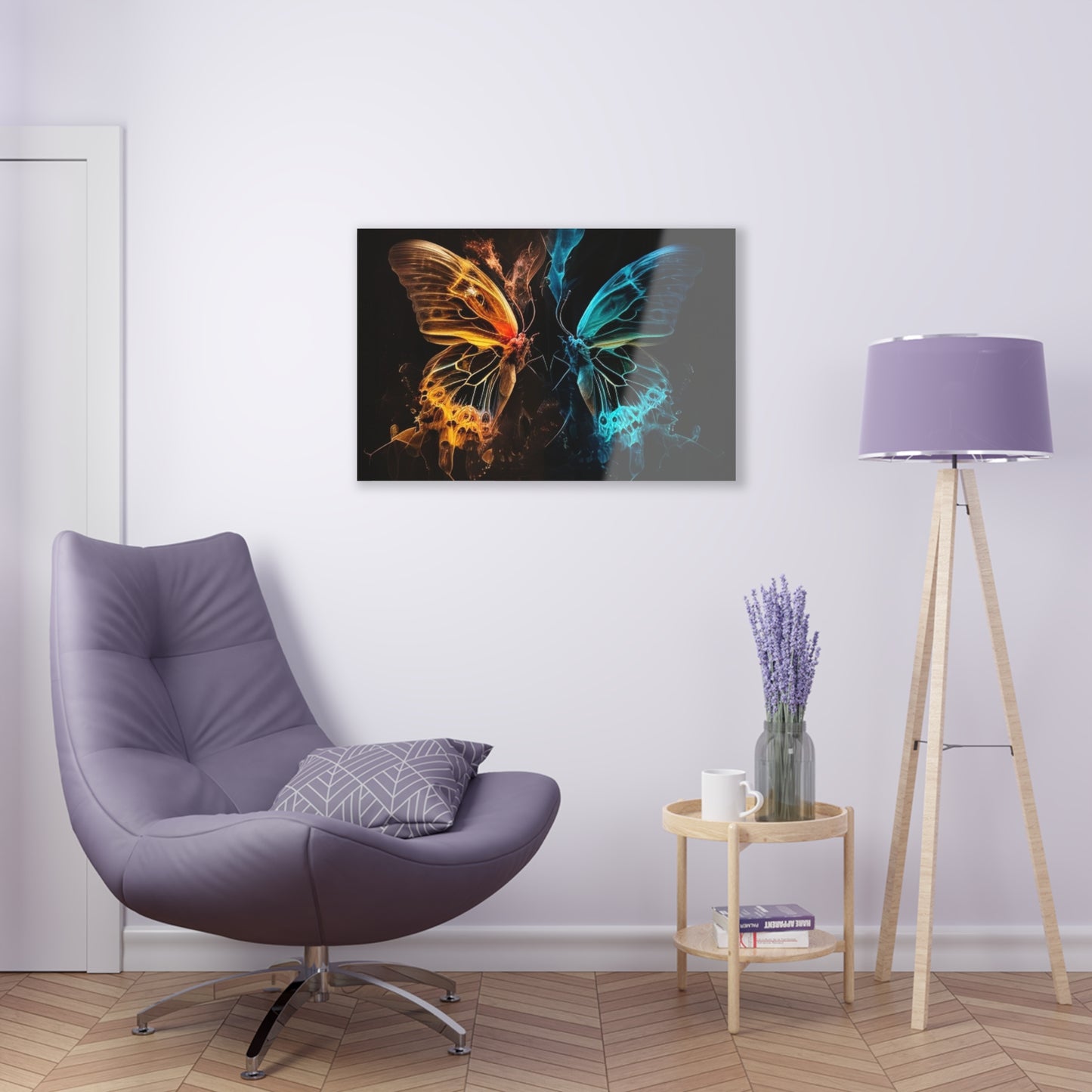 Acrylic Prints Kiss Neon Butterfly 3