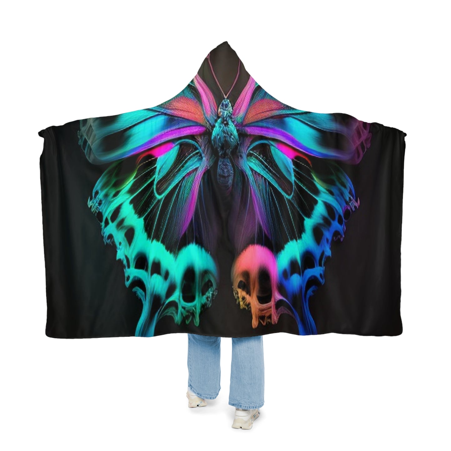 Snuggle Hooded Blanket Neon Butterfly Fusion 2